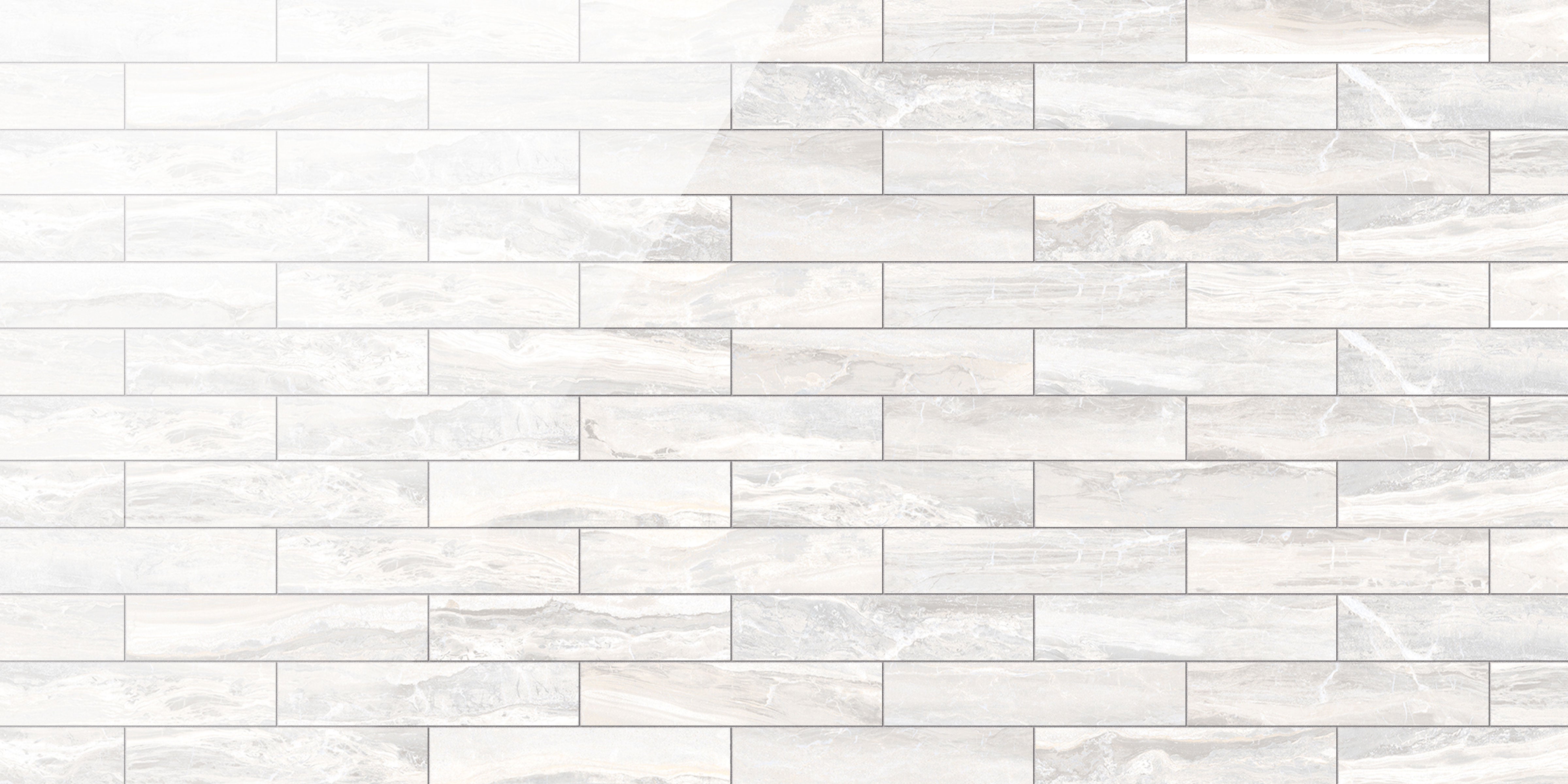 Breccia 3x12 Polished Porcelain Tile in White