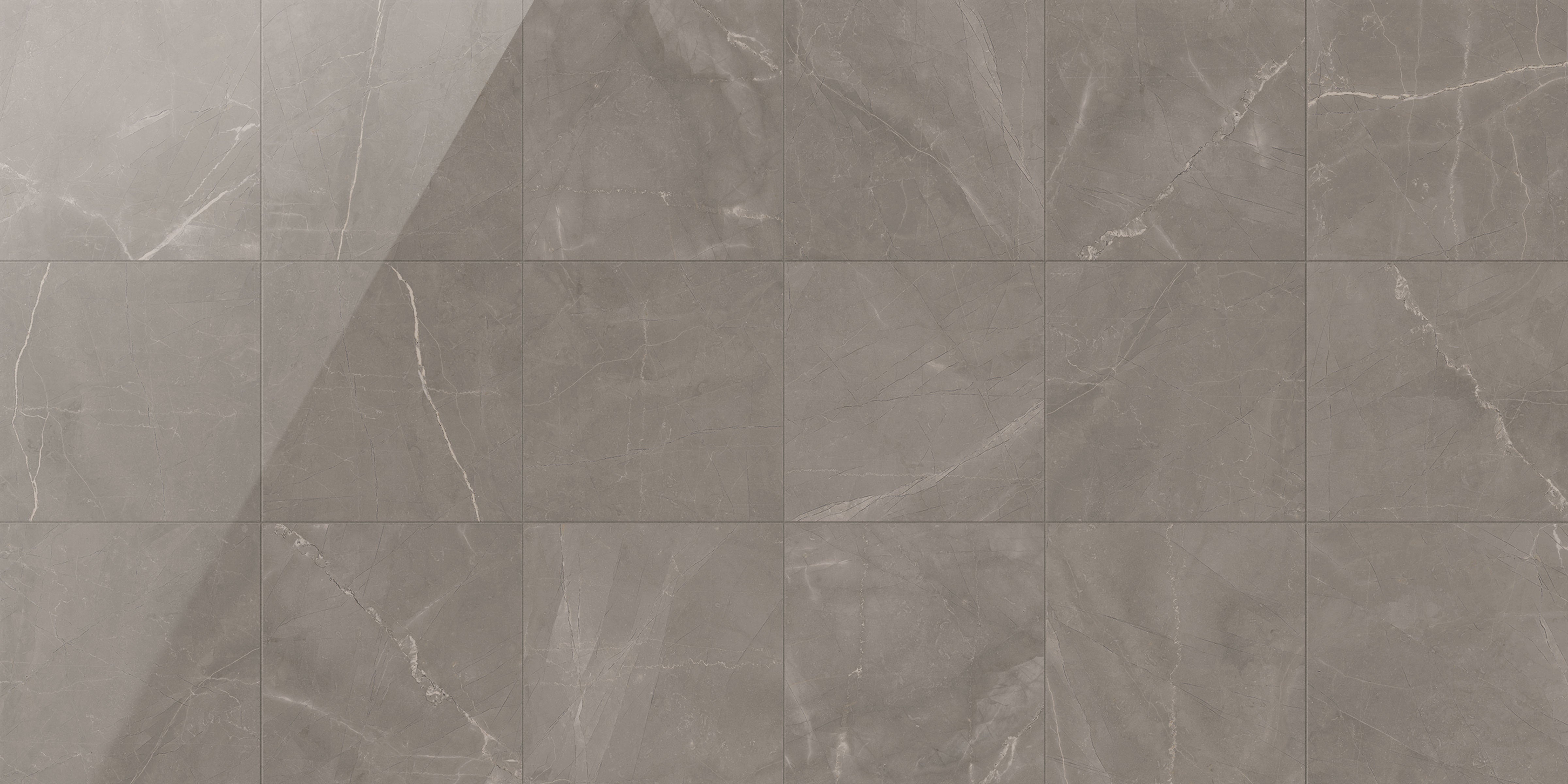 Luxury 12x12 Polished Porcelain Tile in Amani Grey