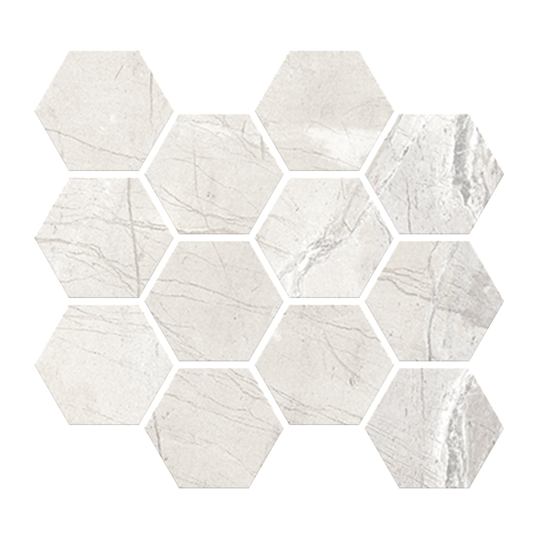 Absolute 3x3 Matte Porcelain Hexagon Mesh Mosaic Tile in White