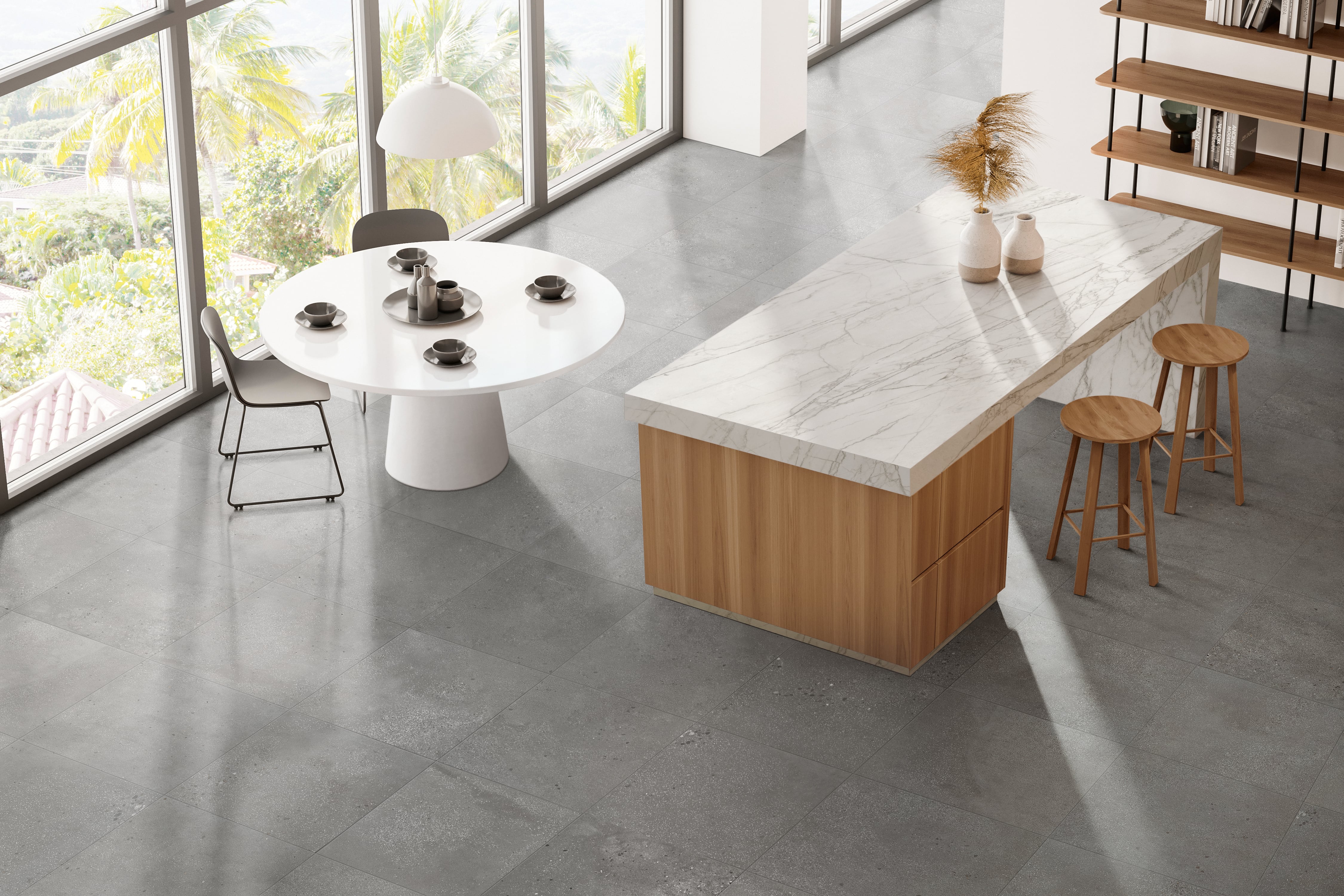 Area 51 24x24 Matte Porcelain Tile in Steel