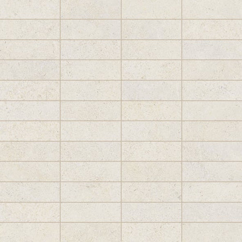 Atelier 1x3 Matte Porcelain Mesh Mosaic Tile in White Sand