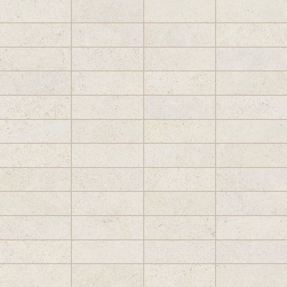 Atelier 1x3 Matte Porcelain Mesh Mosaic Tile in White Sand