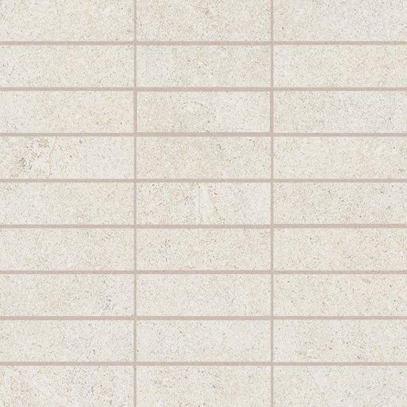 Atelier 1x4 Matte Porcelain Mesh Mosaic Tile in White Sand