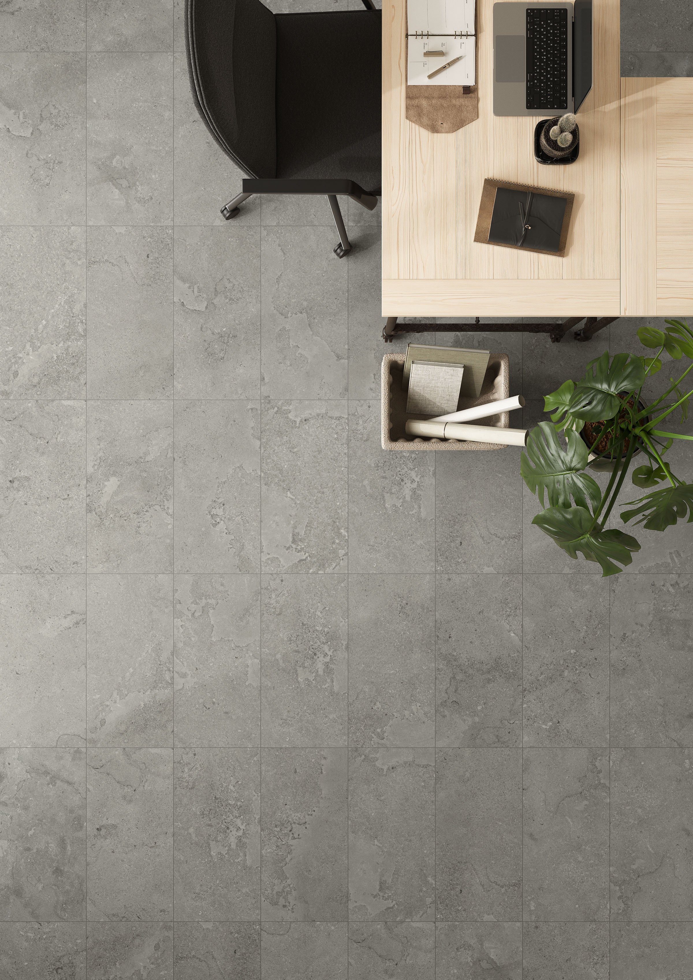 EcoStone 12x24 Matte Porcelain Tile in Cross-Cut Fossil