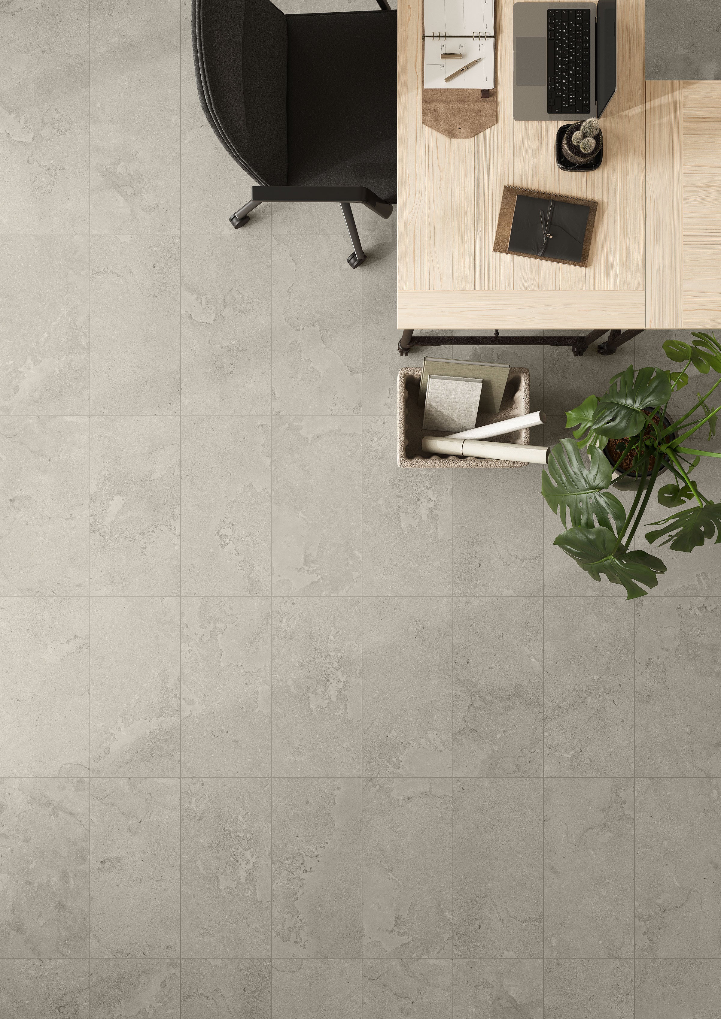 EcoStone 12x24 Matte Porcelain Tile in Cross-Cut Mist