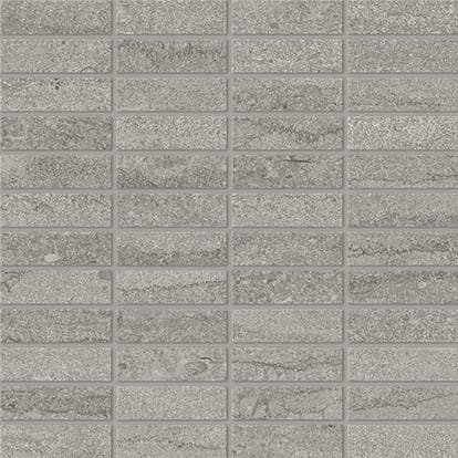 EcoStone 1x3 Matte Porcelain Mesh Mosaic Tile in Vein-Cut Fossil