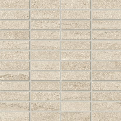 EcoStone 1x3 Matte Porcelain Mesh Mosaic Tile in Vein-Cut Jute