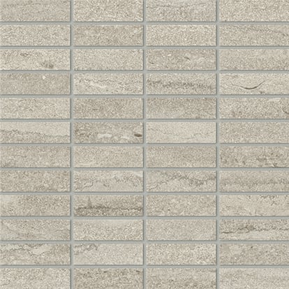 EcoStone 1x3 Matte Porcelain Mesh Mosaic Tile in Vein-Cut Mist