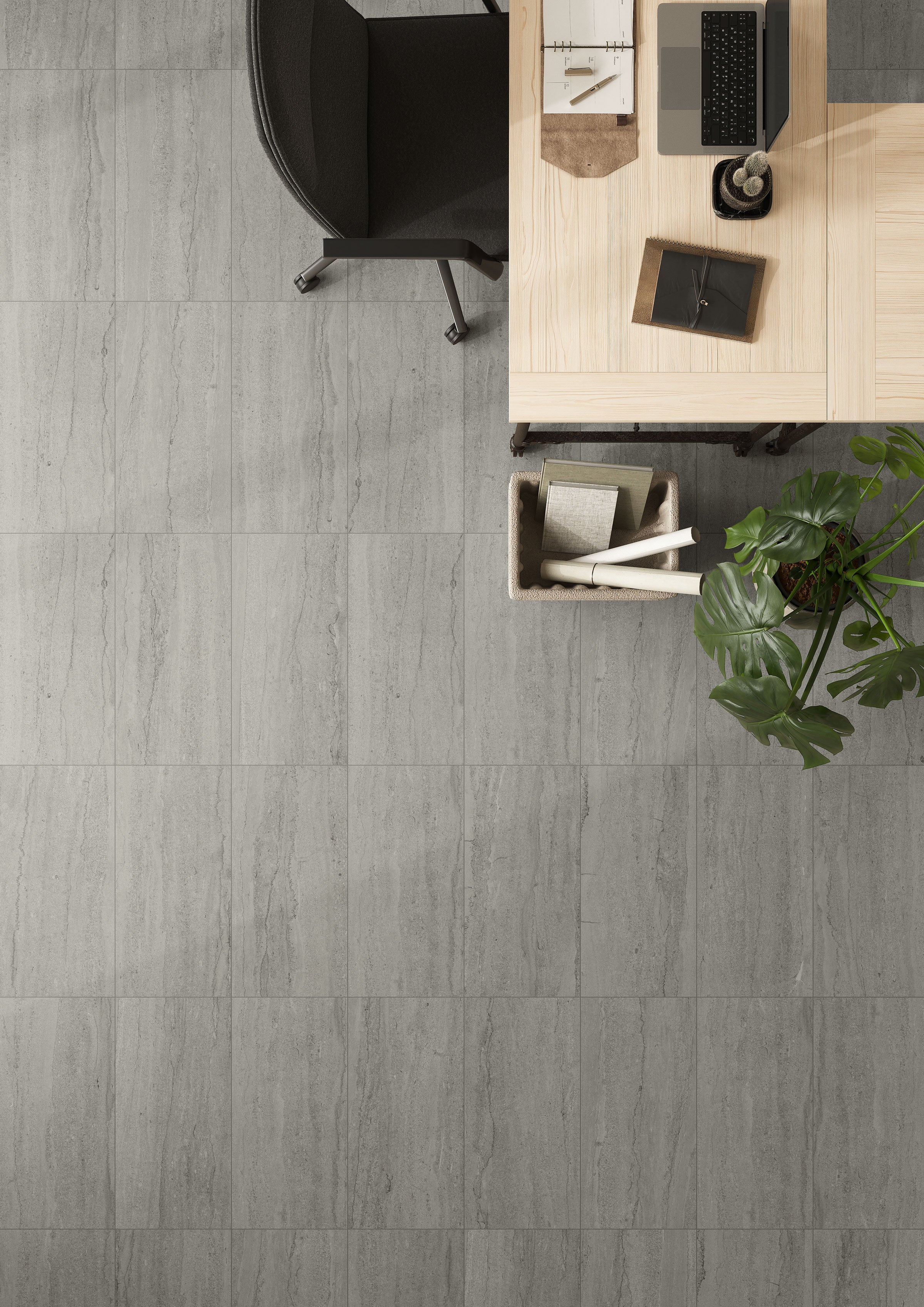 EcoStone 12x24 Matte Porcelain Tile in Vein-Cut Fossil