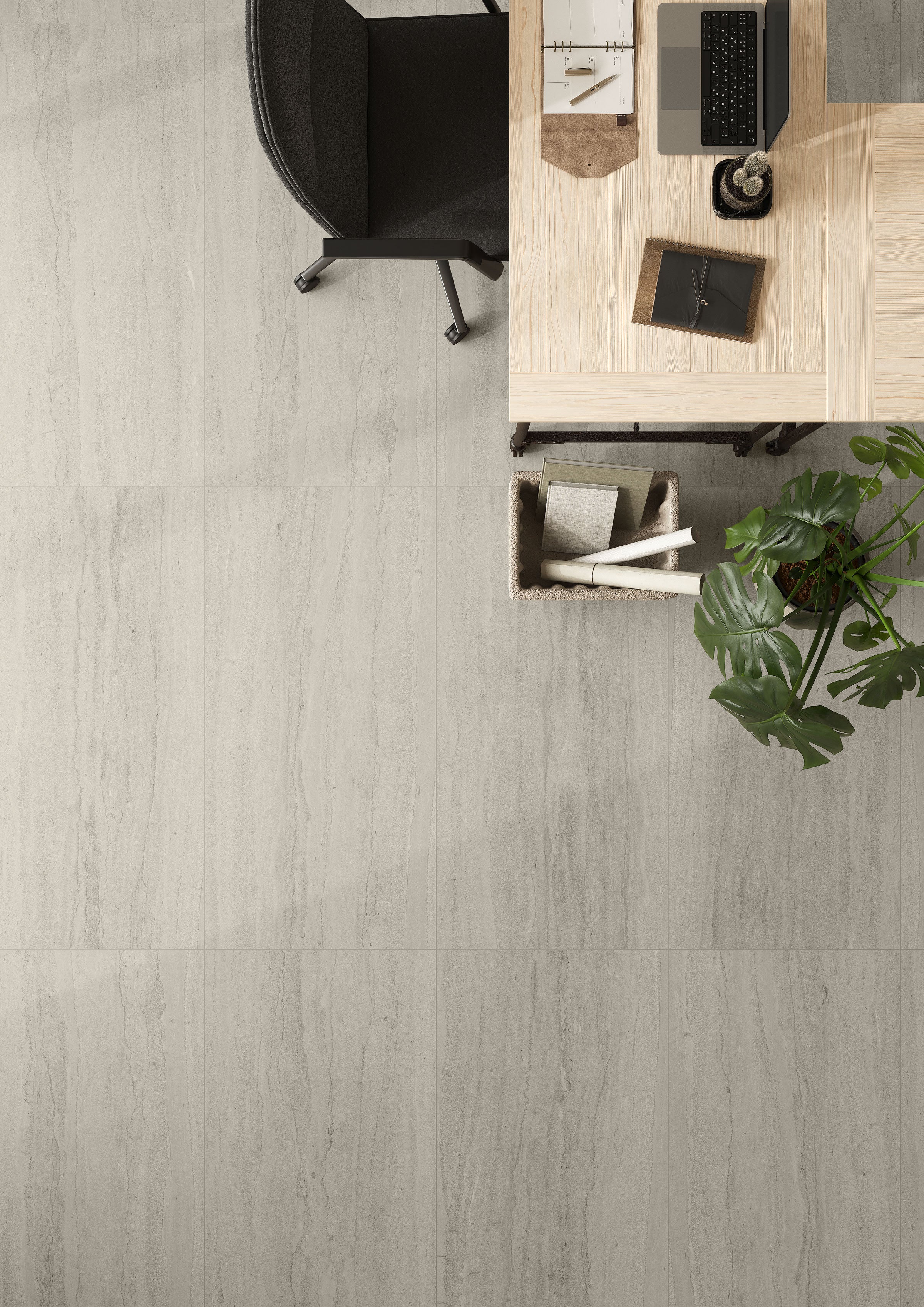 EcoStone 24x48 Matte Porcelain Tile in Vein-Cut Mist