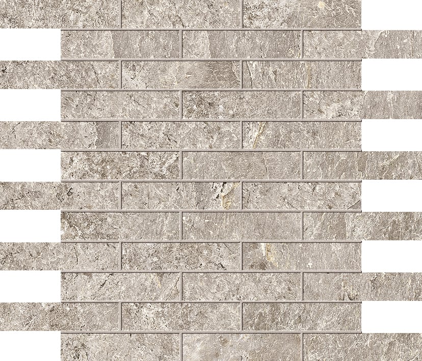 Farmhouse Living 12x12 Matte Porcelain Mesh Brick Mosaic Tile in Pewter