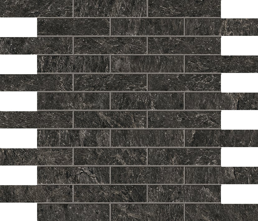 Farmhouse Living 12x12 Matte Porcelain Mesh Brick Mosaic Tile in Slate