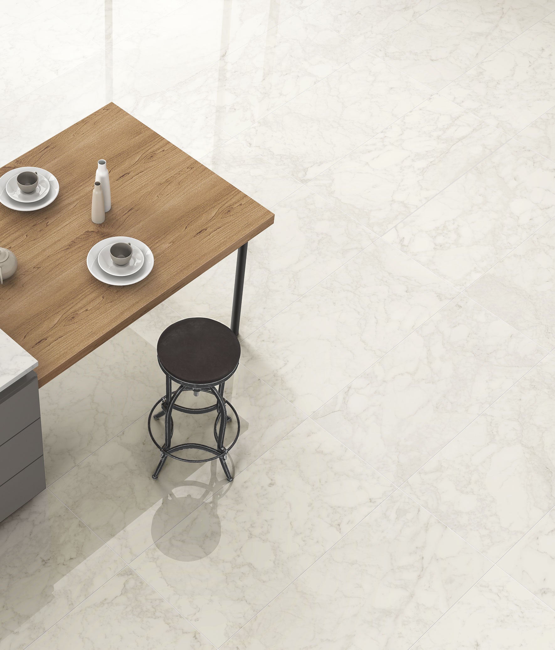 JEM 24x48 Polished Porcelain Tile in Adagio White