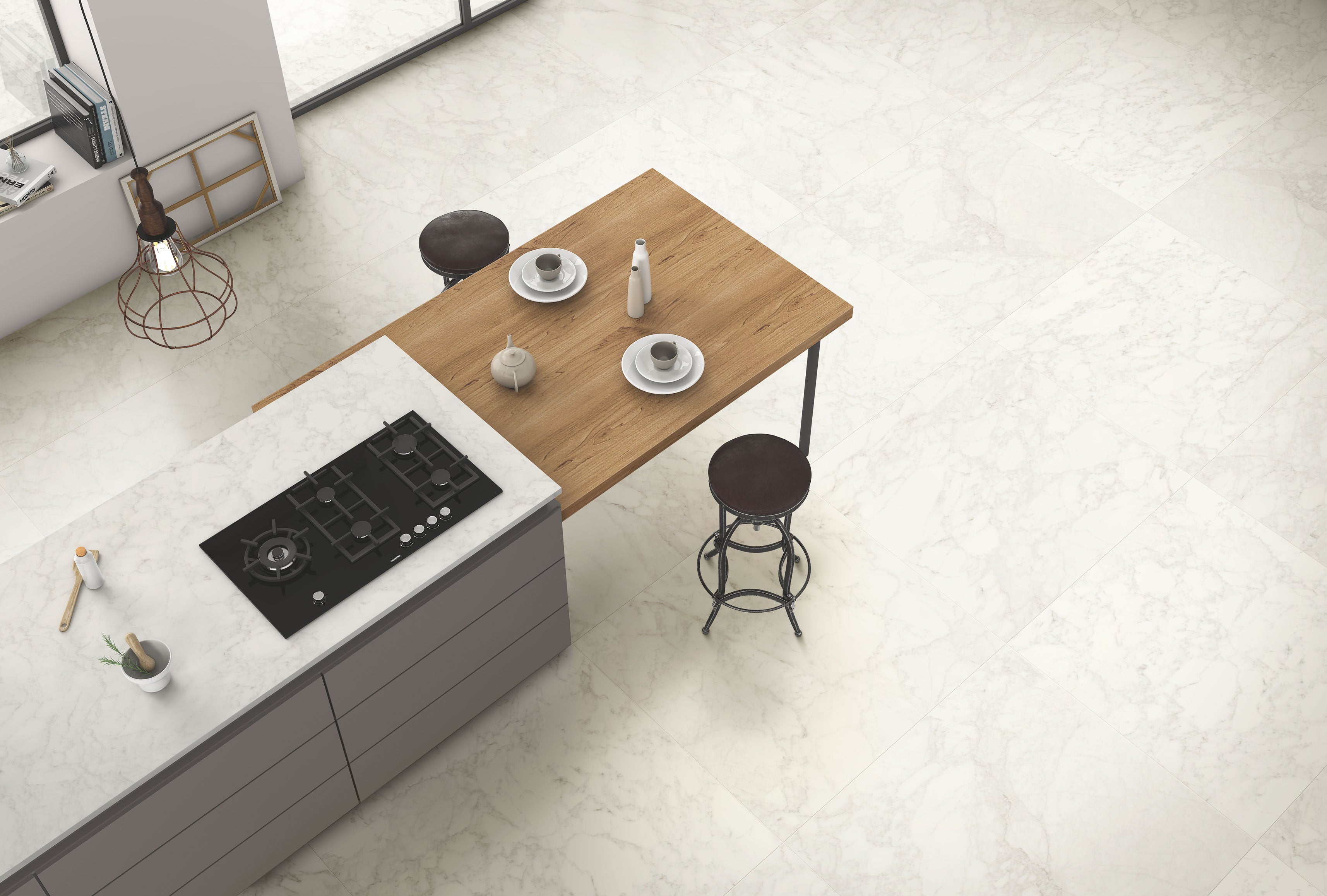 JEM 48x48 Matte Porcelain Tile in Adagio White