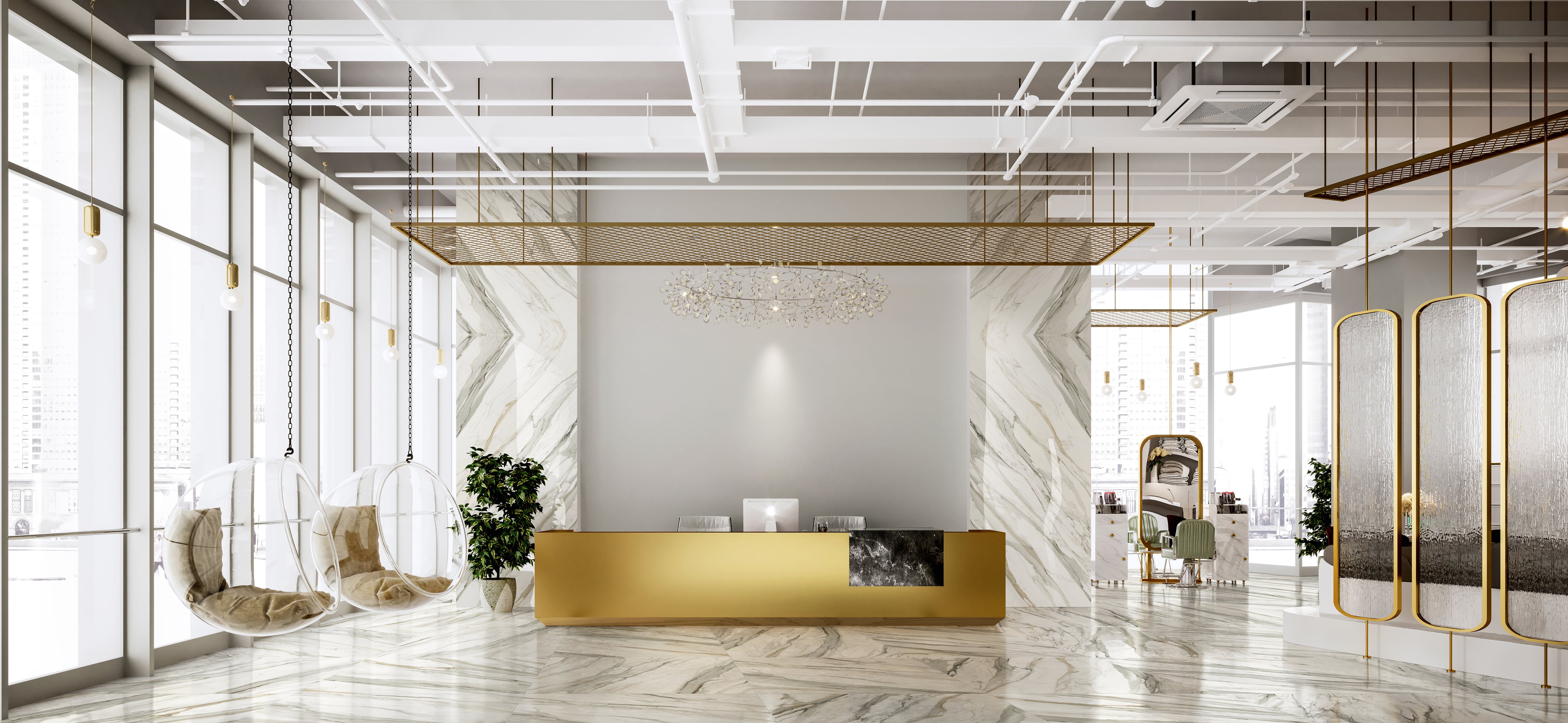 JEM 48x48 Polished Porcelain Tile in Aria Gold