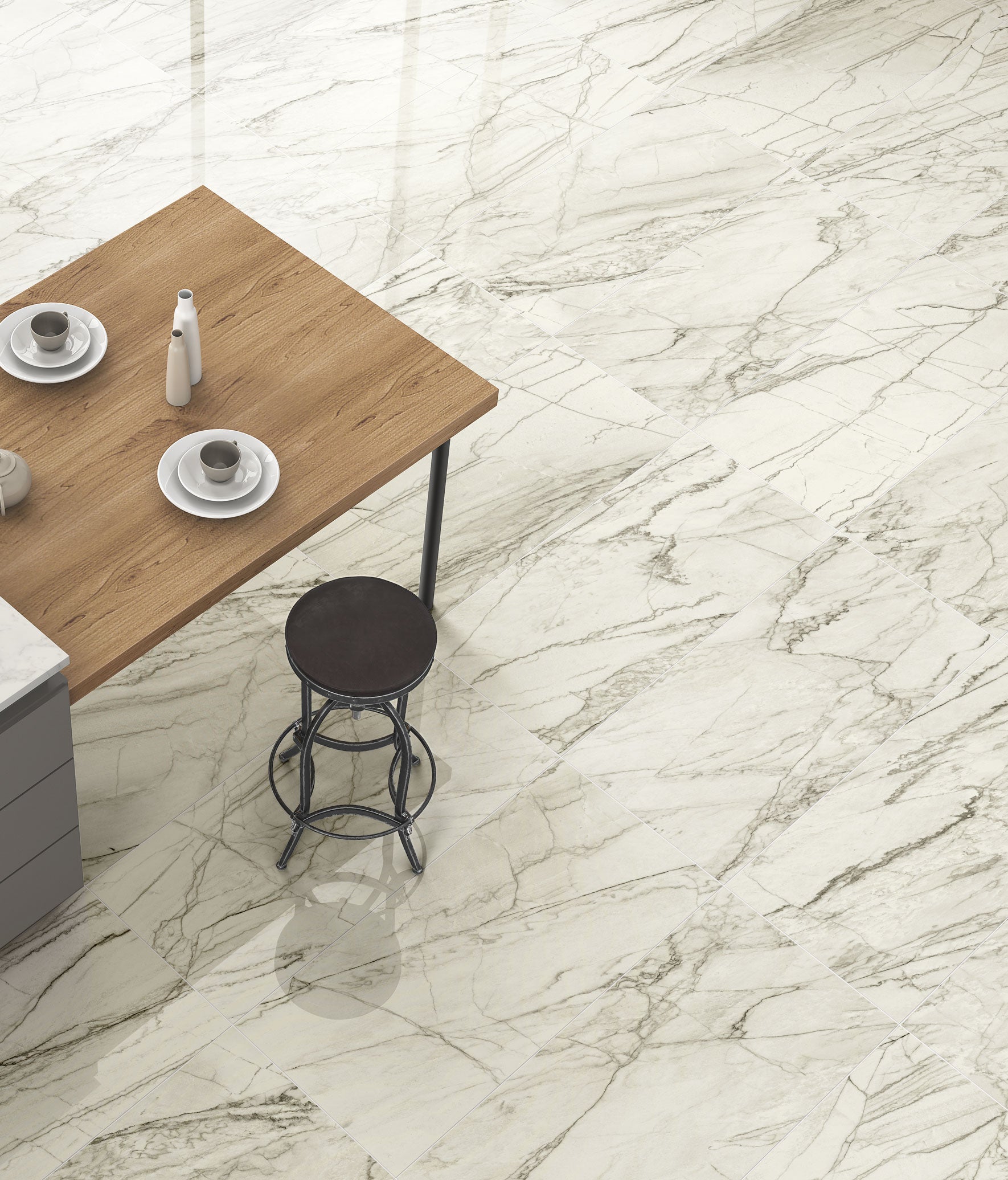 JEM 24x48 Polished Porcelain Tile in Forte White