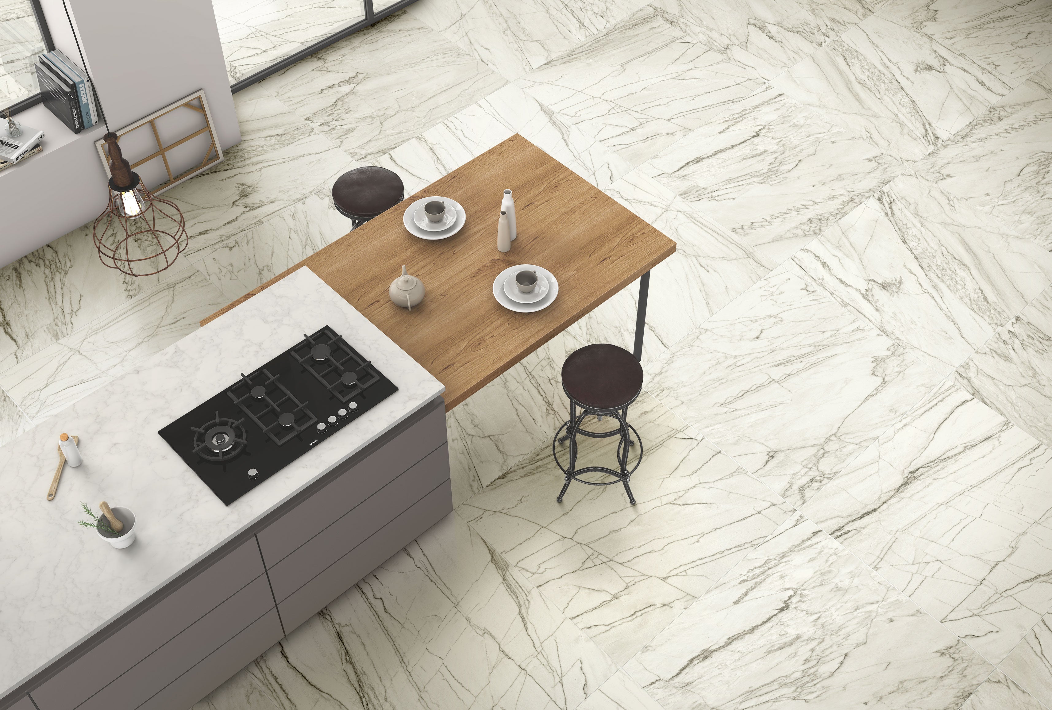 JEM 48x48 Matte Porcelain Tile in Forte White