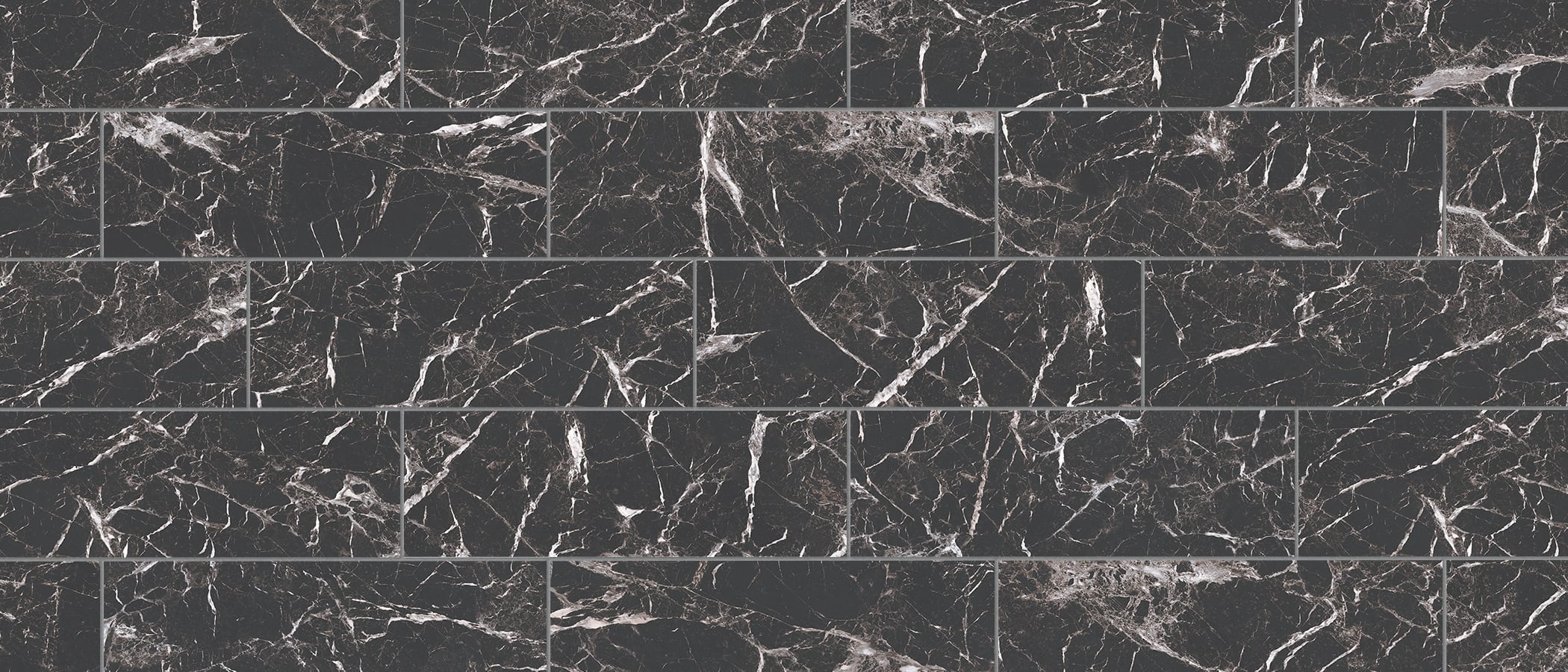 Marbles 8x24 Polished Porcelain Tile in Marmo Nero