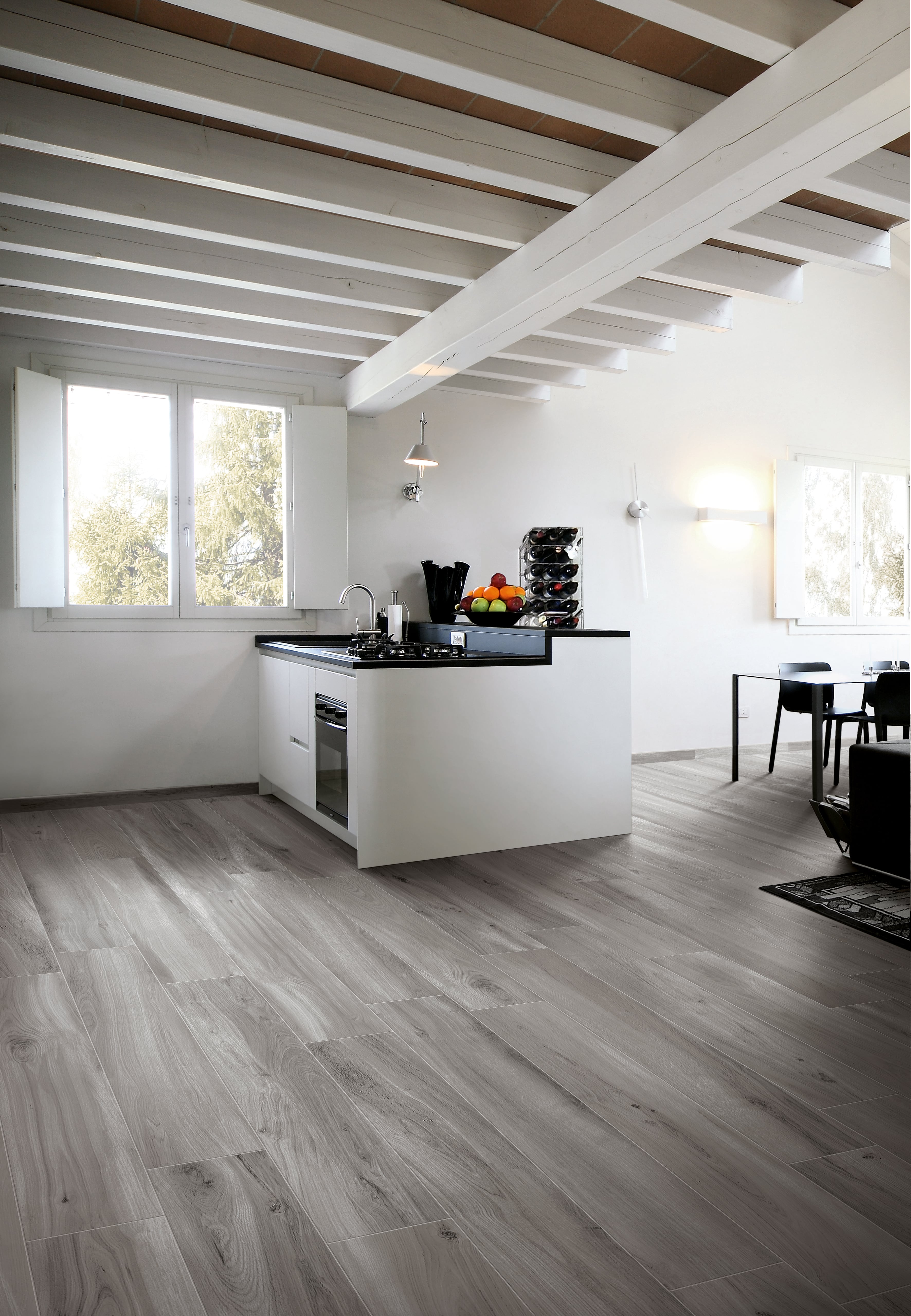 Mood Wood 8x48 Matte Porcelain Tile in Grey