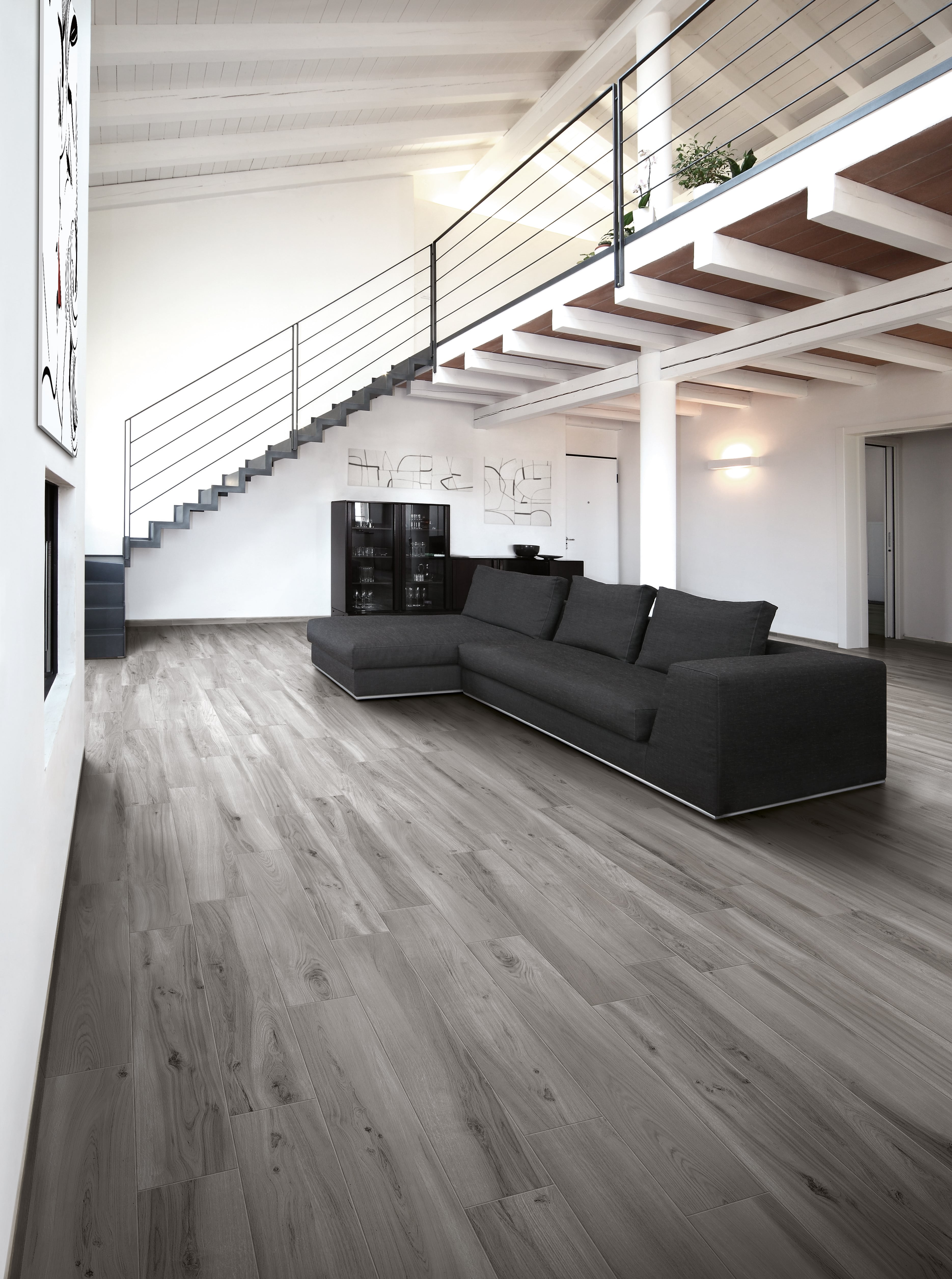 Mood Wood 8x48 Matte Porcelain Tile in Grey