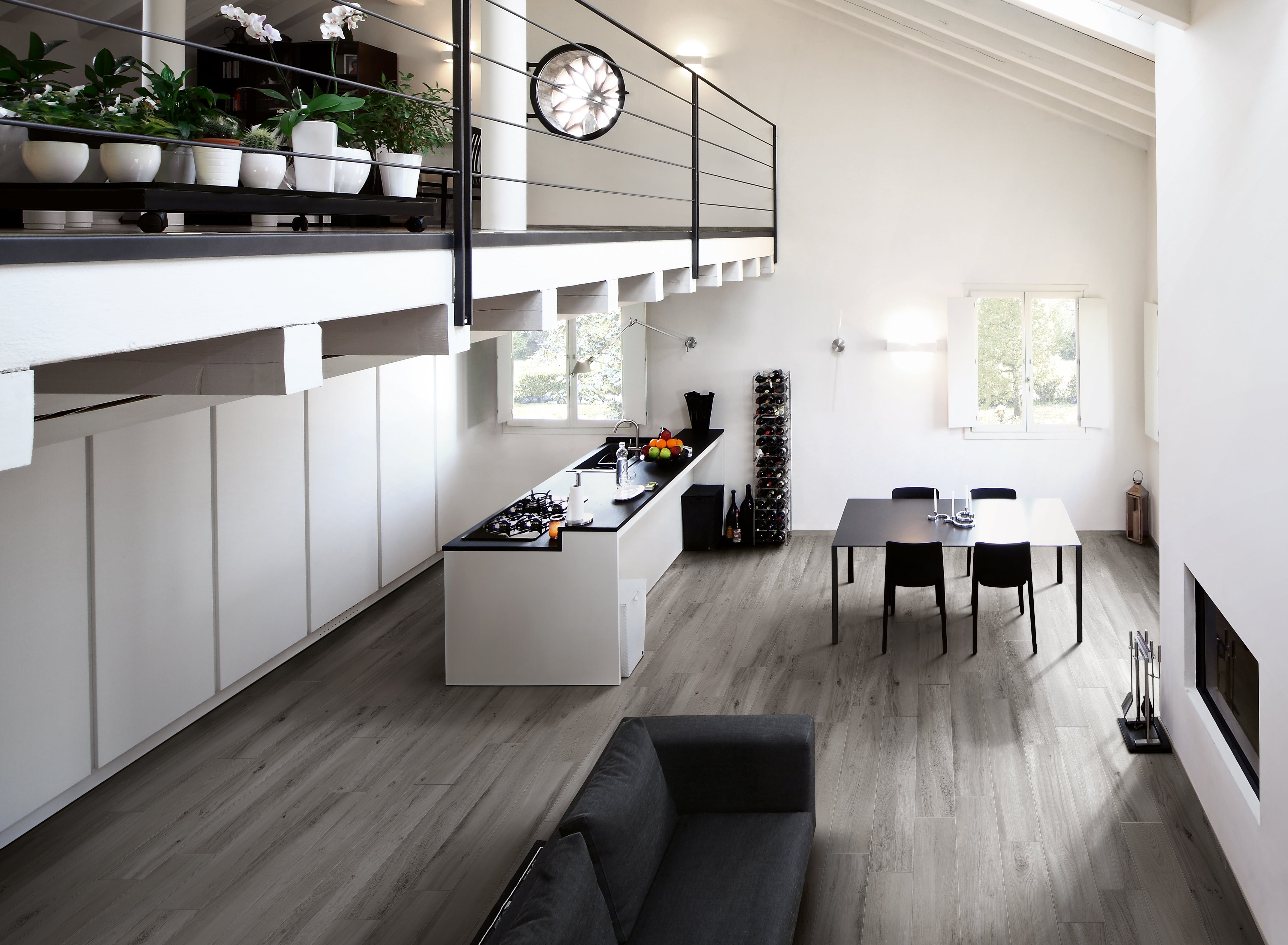 Mood Wood 8x48 Matte Porcelain Tile in Grey