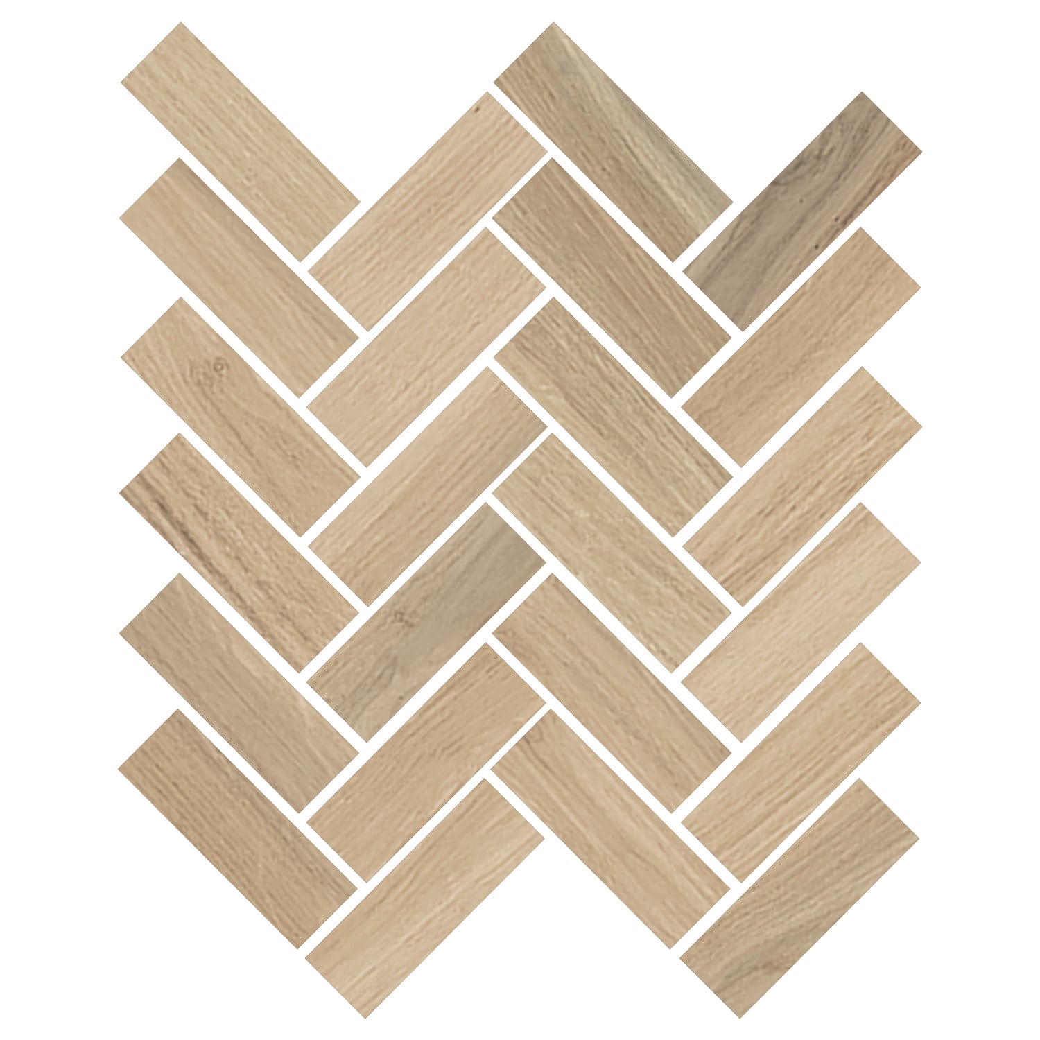 Mood Wood 12x15 Matte Porcelain Herringbone Mesh Mosaic Tile in Honey