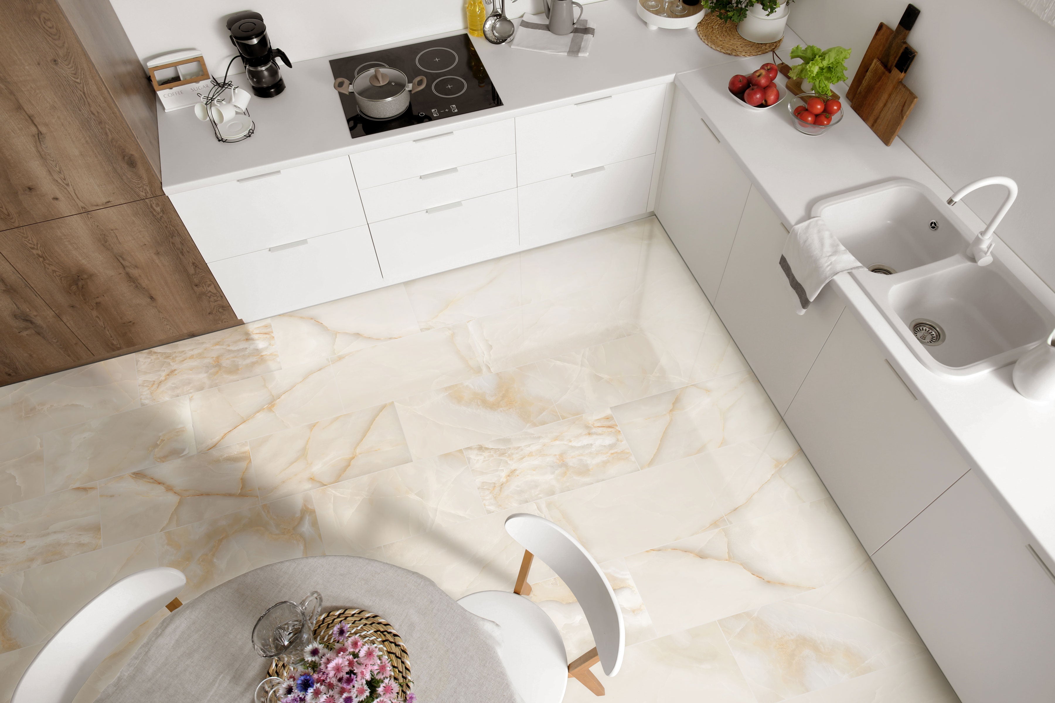 Onyx 12x24 Polished Porcelain Tile in Beige