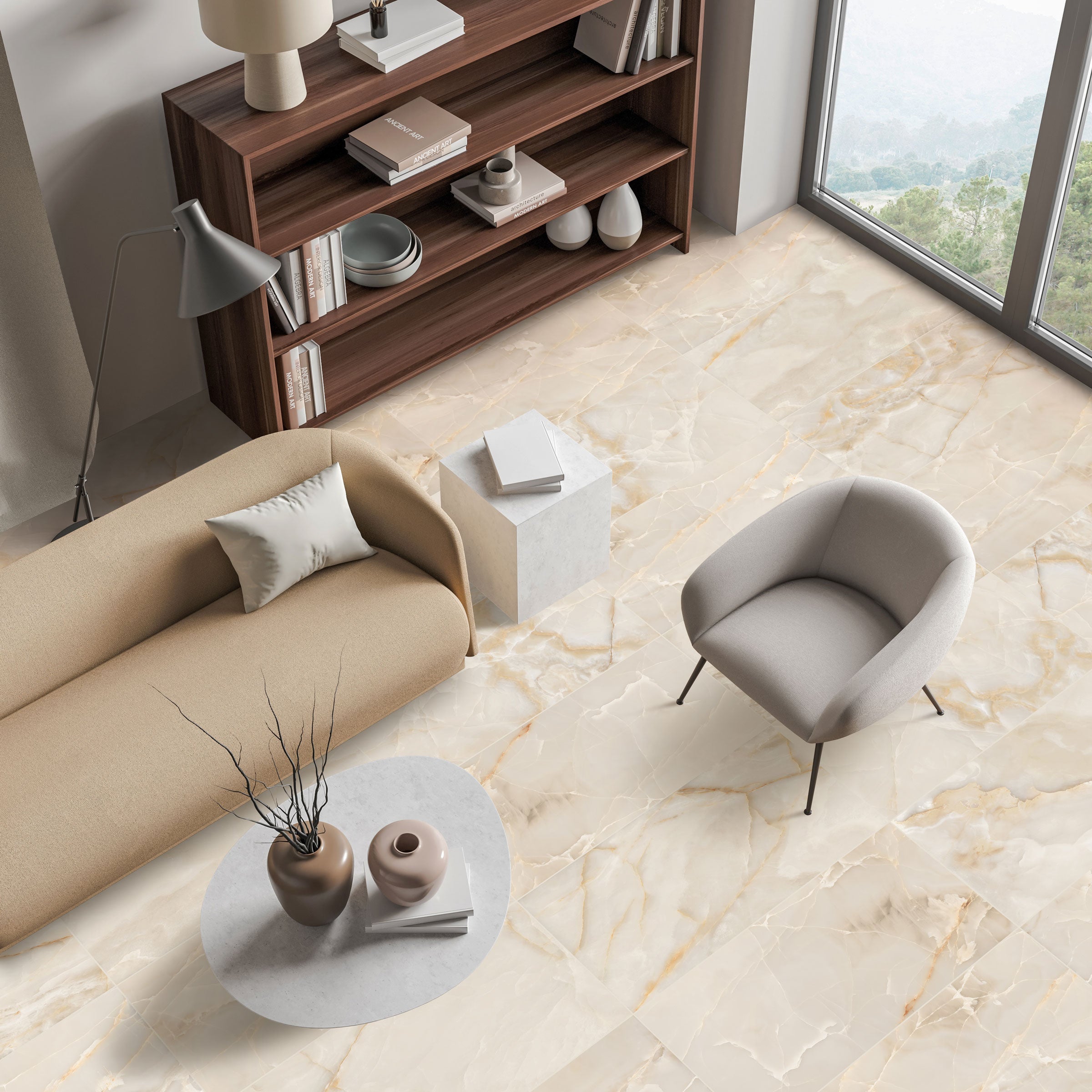 Onyx 24x48 Matte Porcelain Tile in Beige