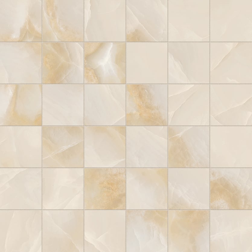 Onyx 2x2 Matte Porcelain Mesh Mosaic Tile in Beige