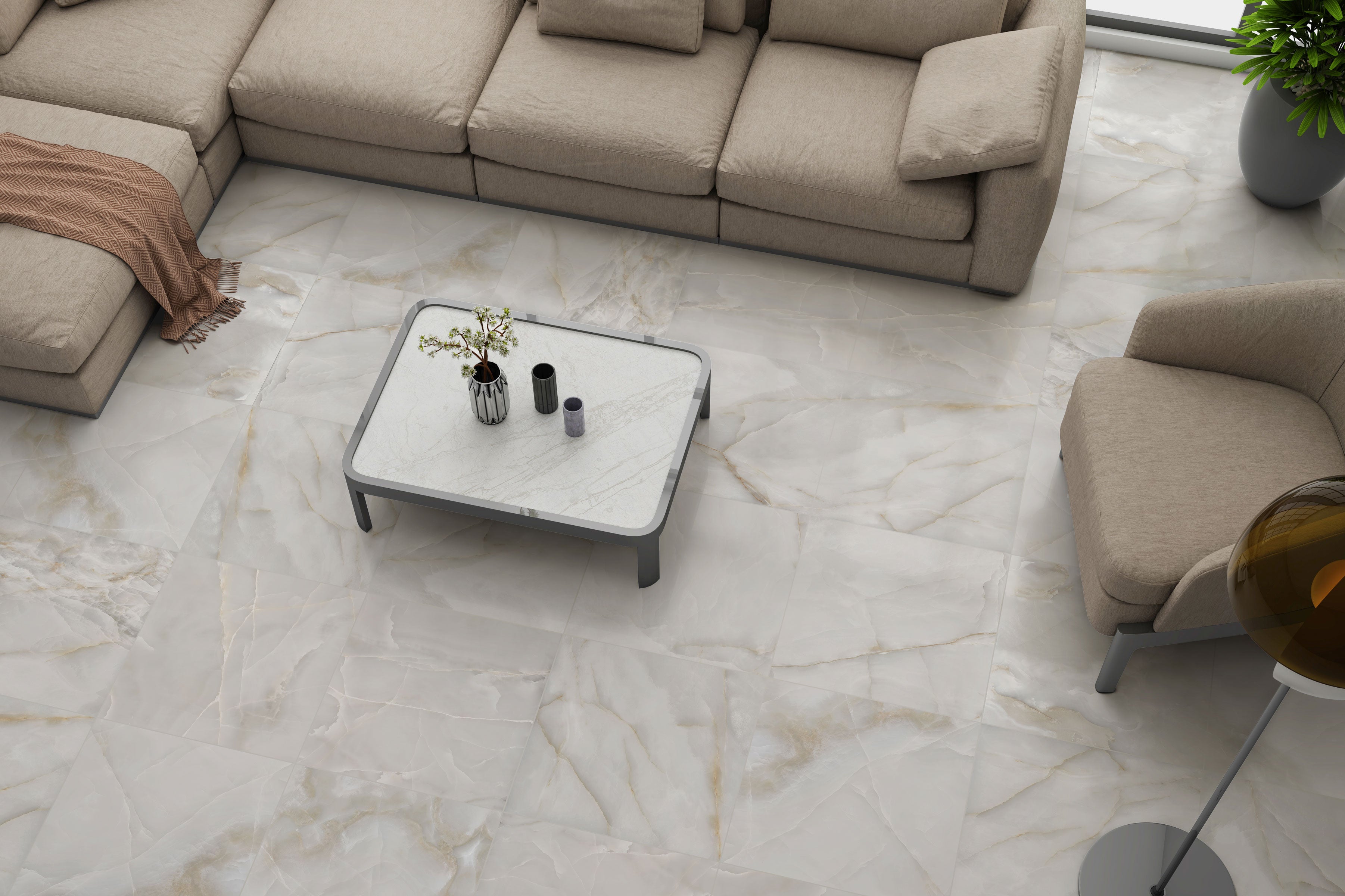 Onyx 24x24 Matte Porcelain Tile in Light Grey