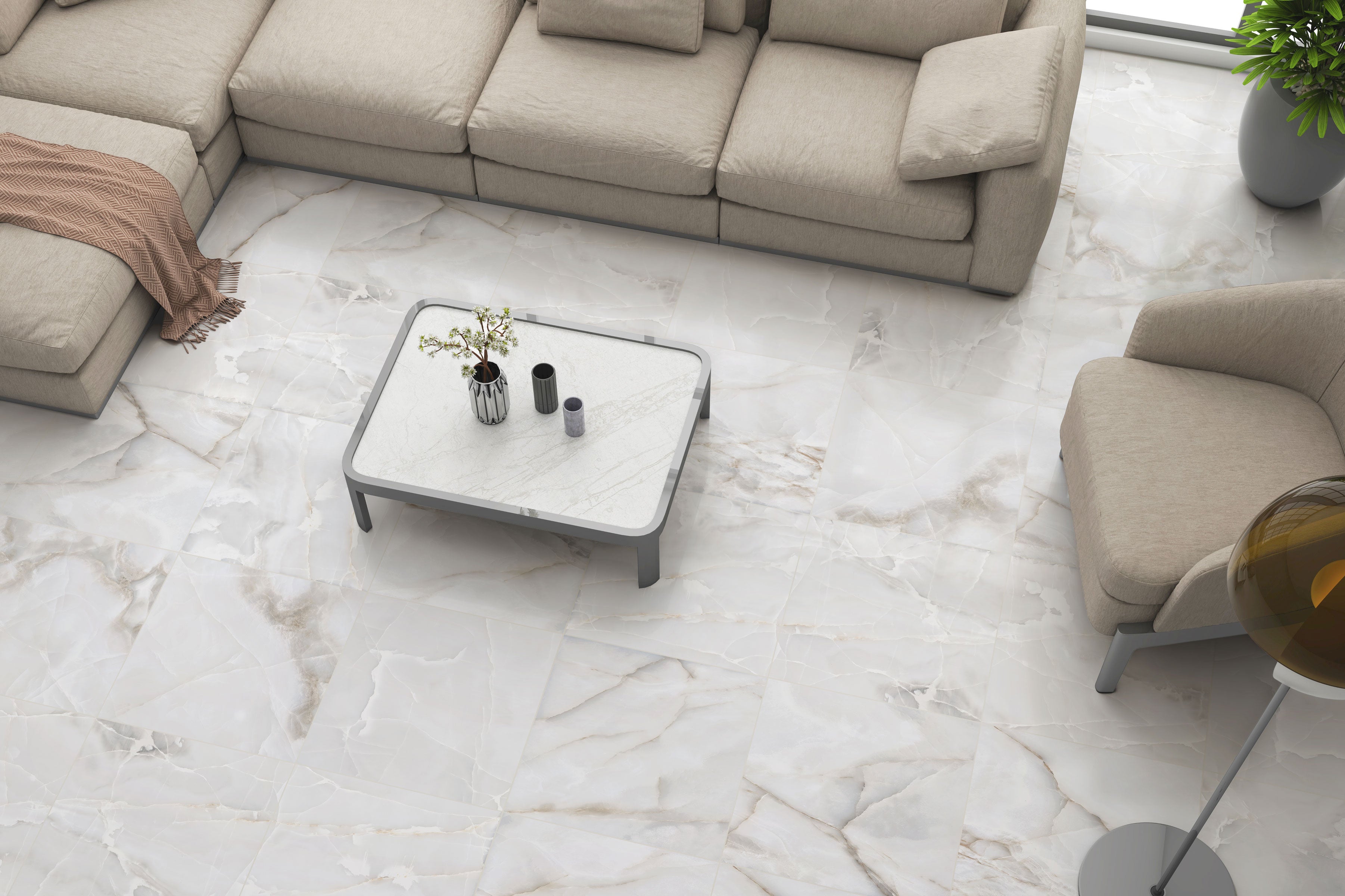 Onyx 24x24 Matte Porcelain Tile in White