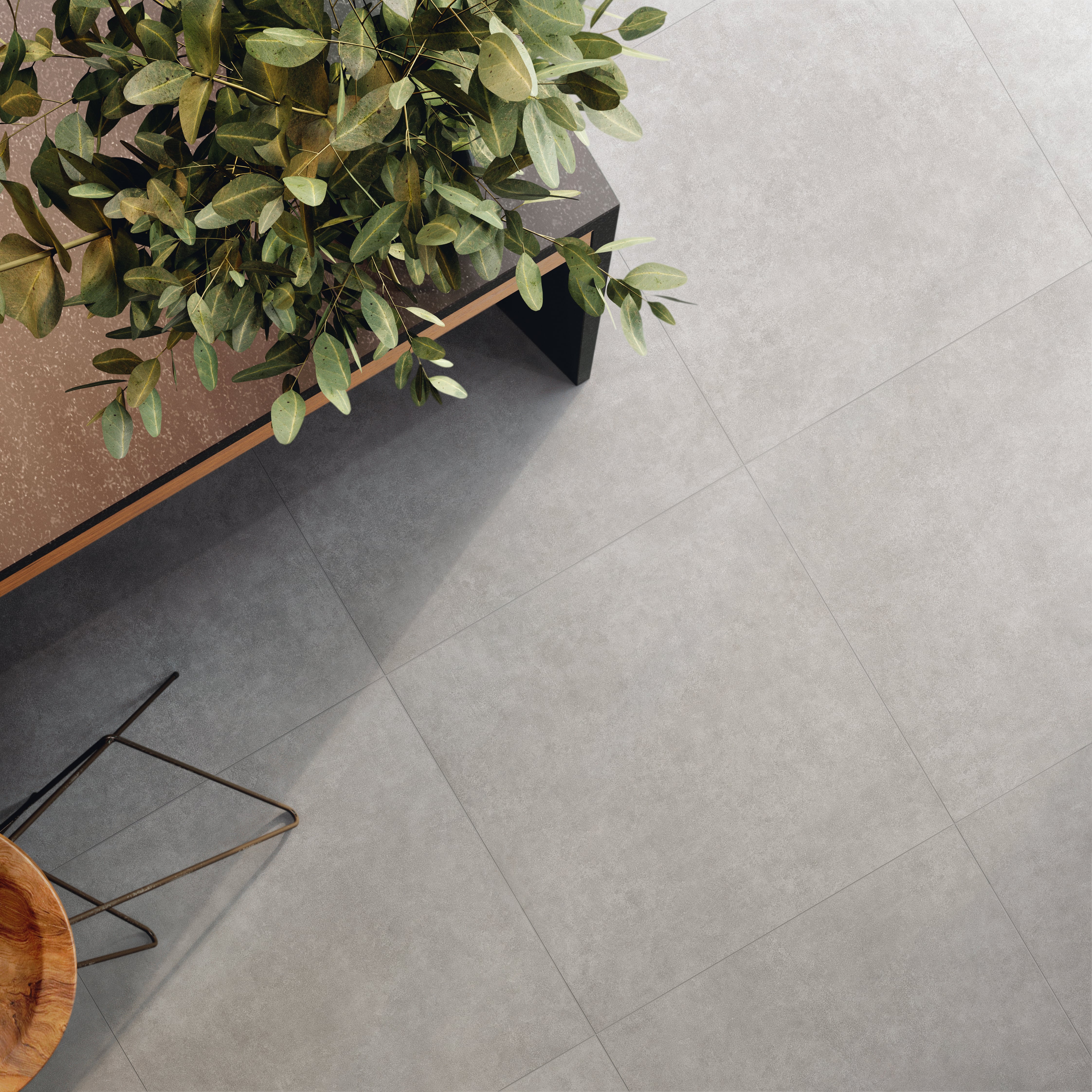 Plaster 2.0 32x32 Matte Porcelain Tile in Silver Grey