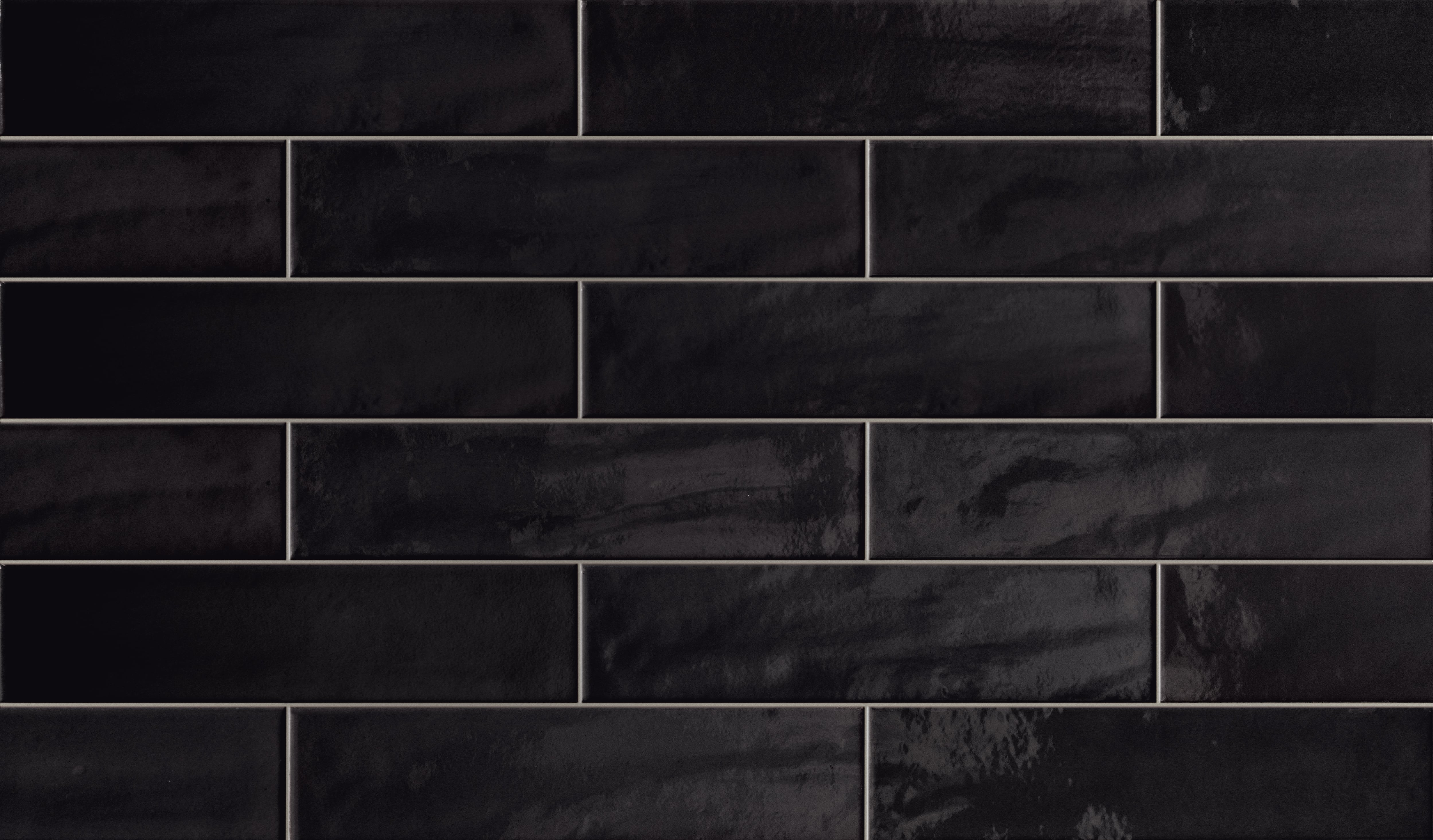 Urban Living 3x12 Glossy Porcelain Tile in Jet Black