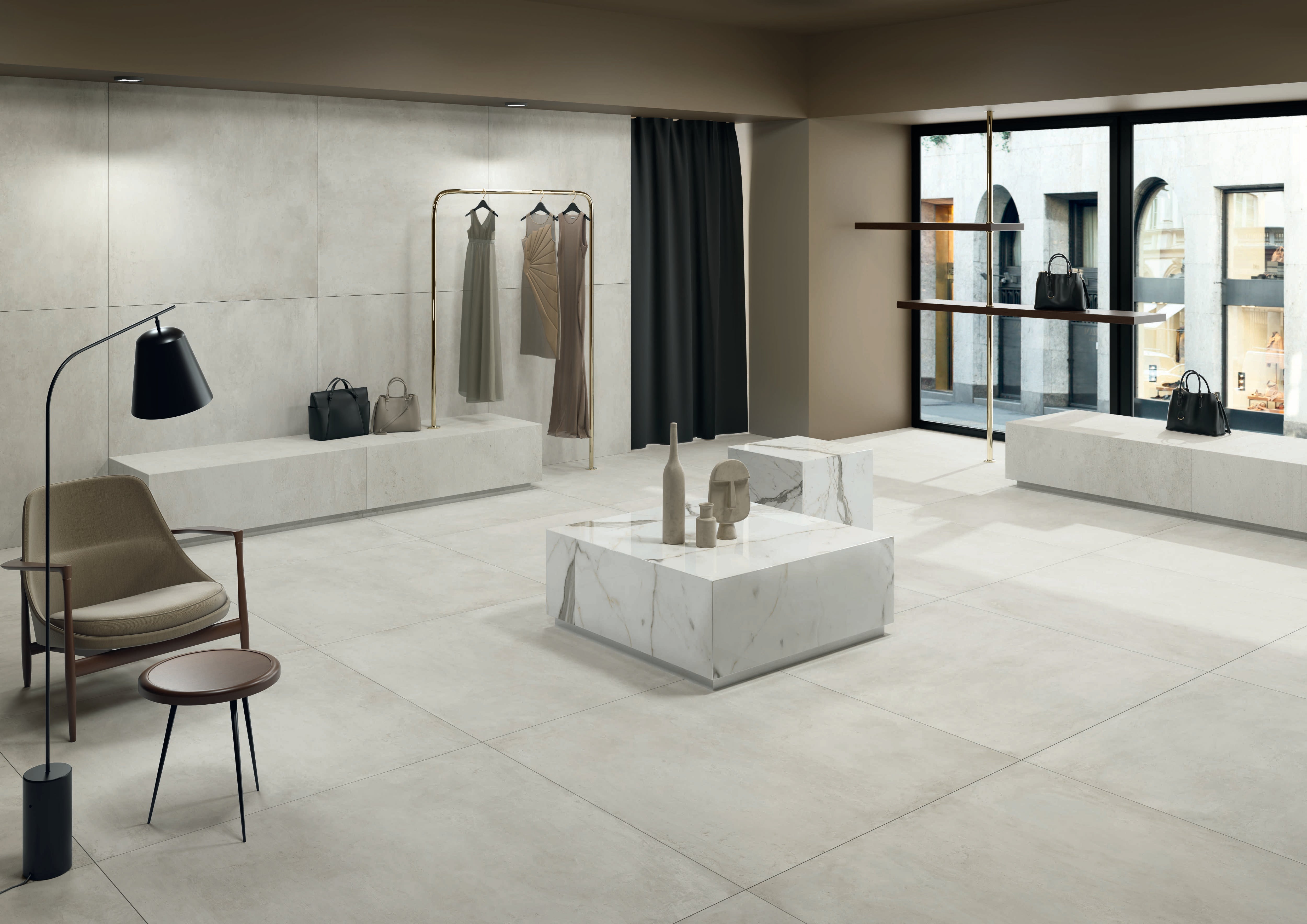 +One 48x48 Matte Porcelain Tile in Chalk