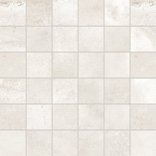 +One 2x2 Polished Porcelain Mesh Mosaic Tile in Chalk