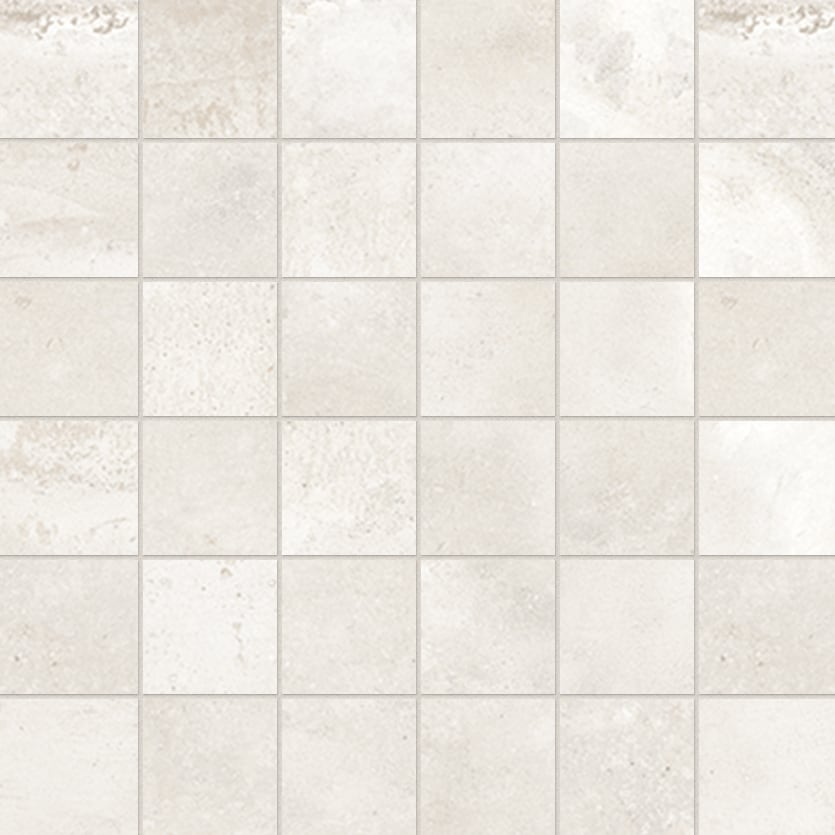 +One 2x2 Polished Porcelain Mesh Mosaic Tile in Chalk