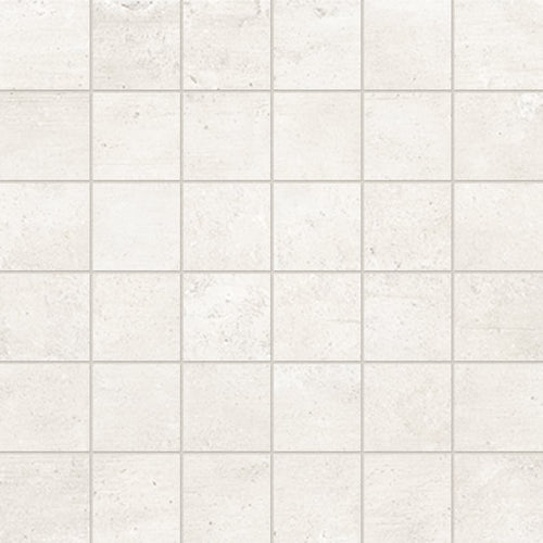 +One 2x2 Matte Porcelain Mesh Mosaic Tile in Chalk