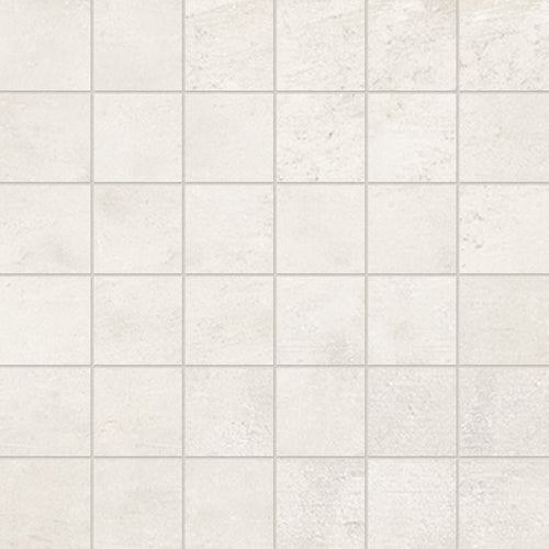 +One 2x2 Polished Porcelain Mesh Mosaic Tile in Chalk