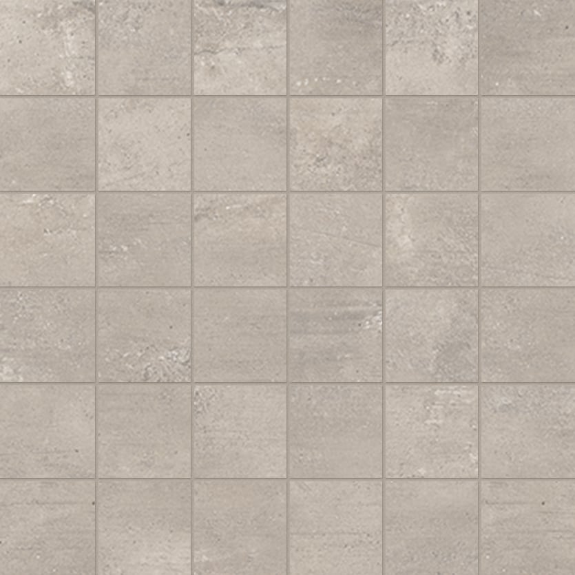 +One 2x2 Polished Porcelain Mesh Mosaic Tile in Greige