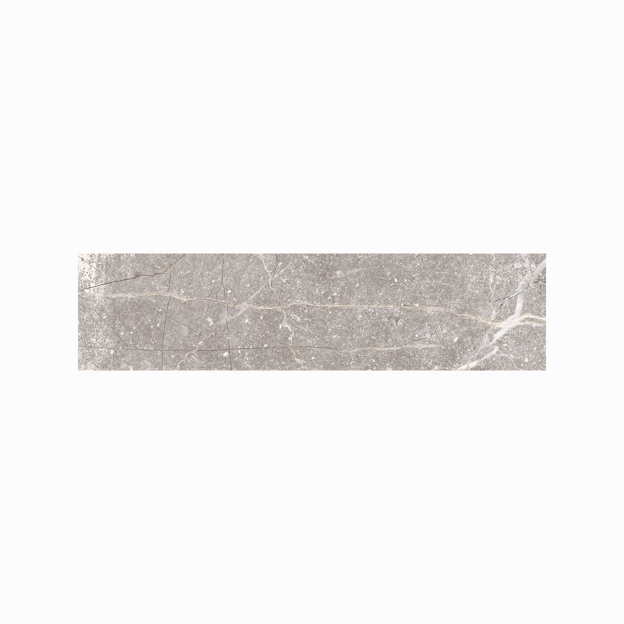 Rustic Stone 3x12 Matte Porcelain Bullnose Tile in Grey