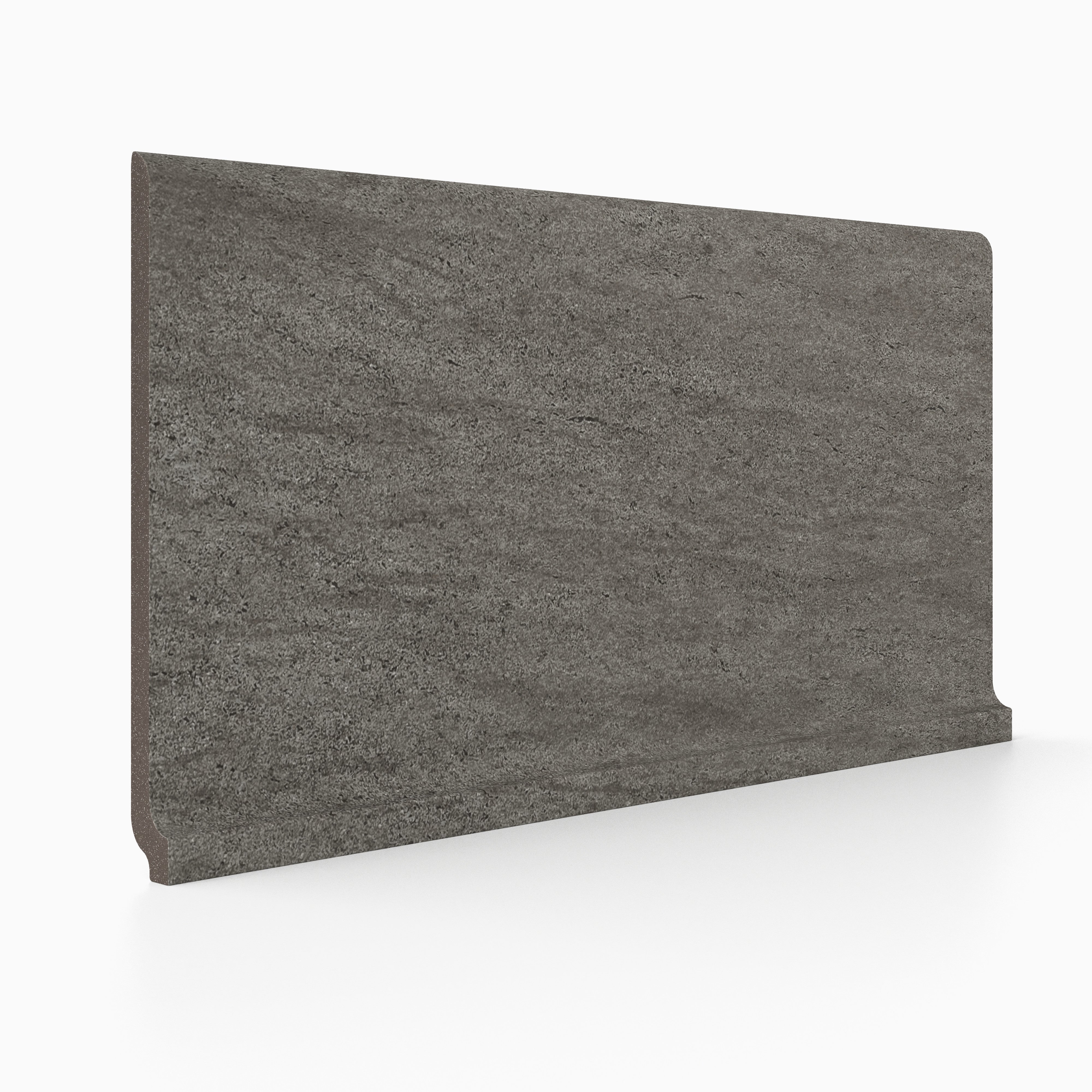 Basaltine 6x12 Matte Porcelain Cove Base Tile in Dark Grey