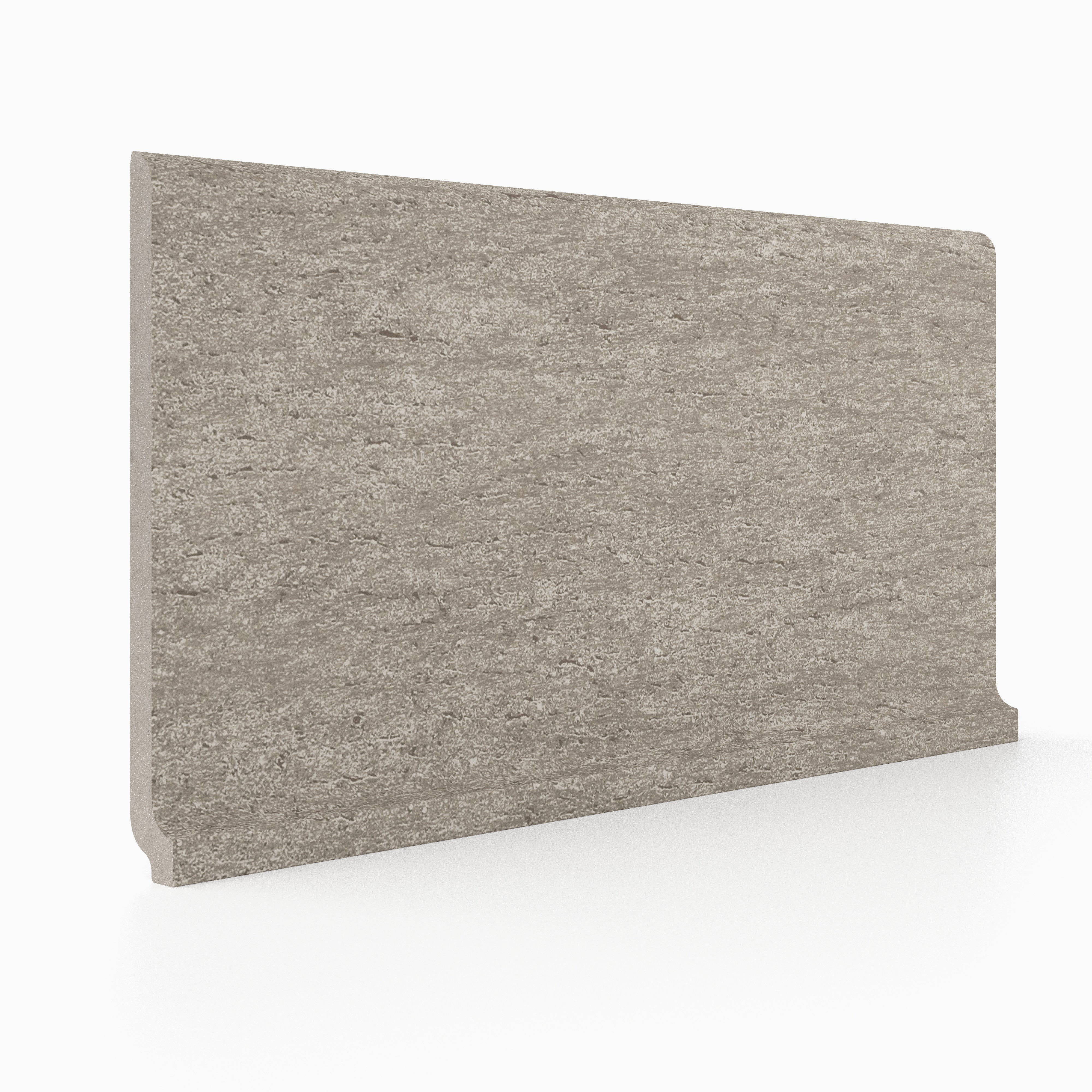 Basaltine 6x12 Matte Porcelain Cove Base Tile in Light Grey