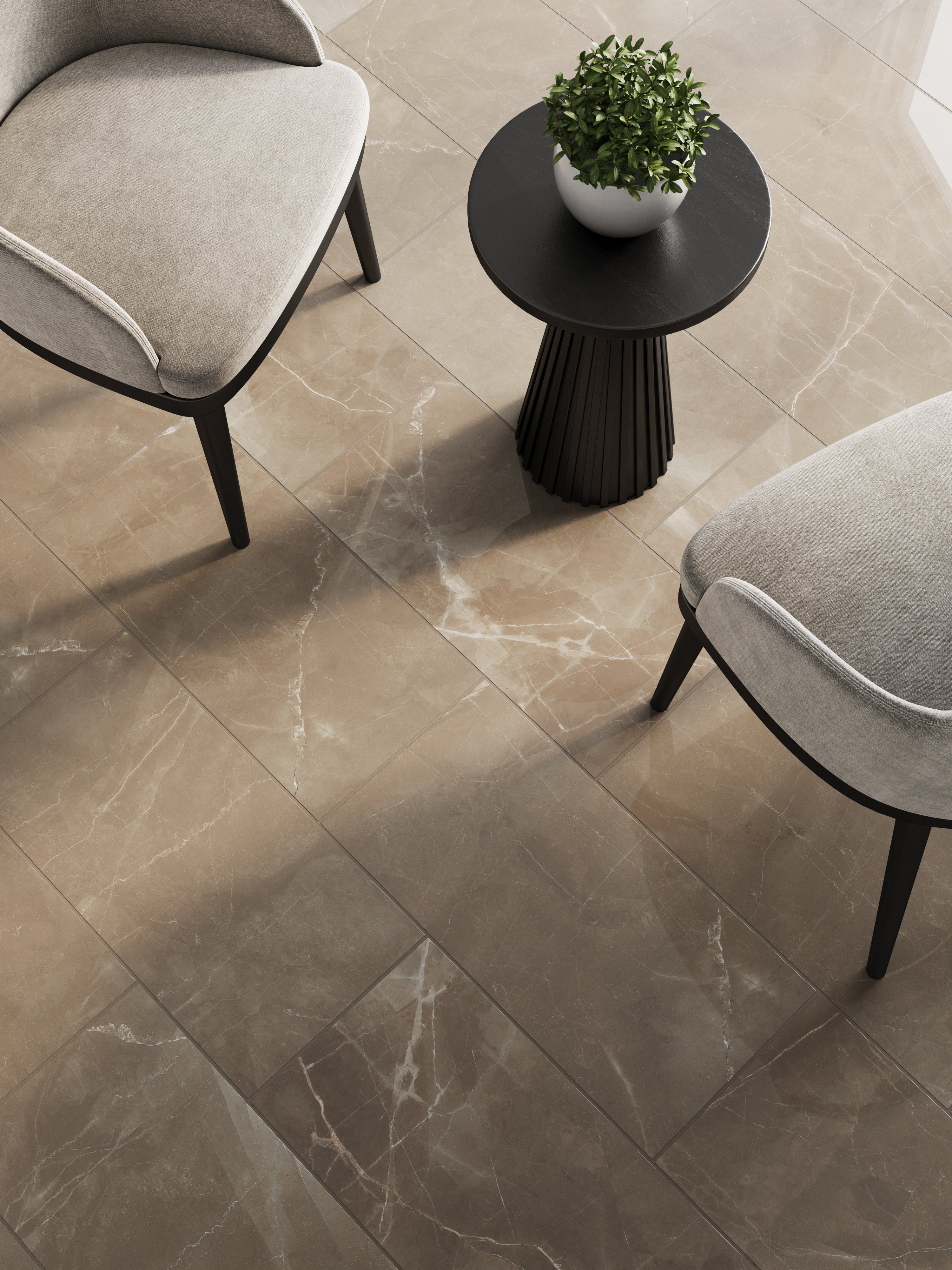 Luxury 12x24 Polished Porcelain Tile in Amani Bronze