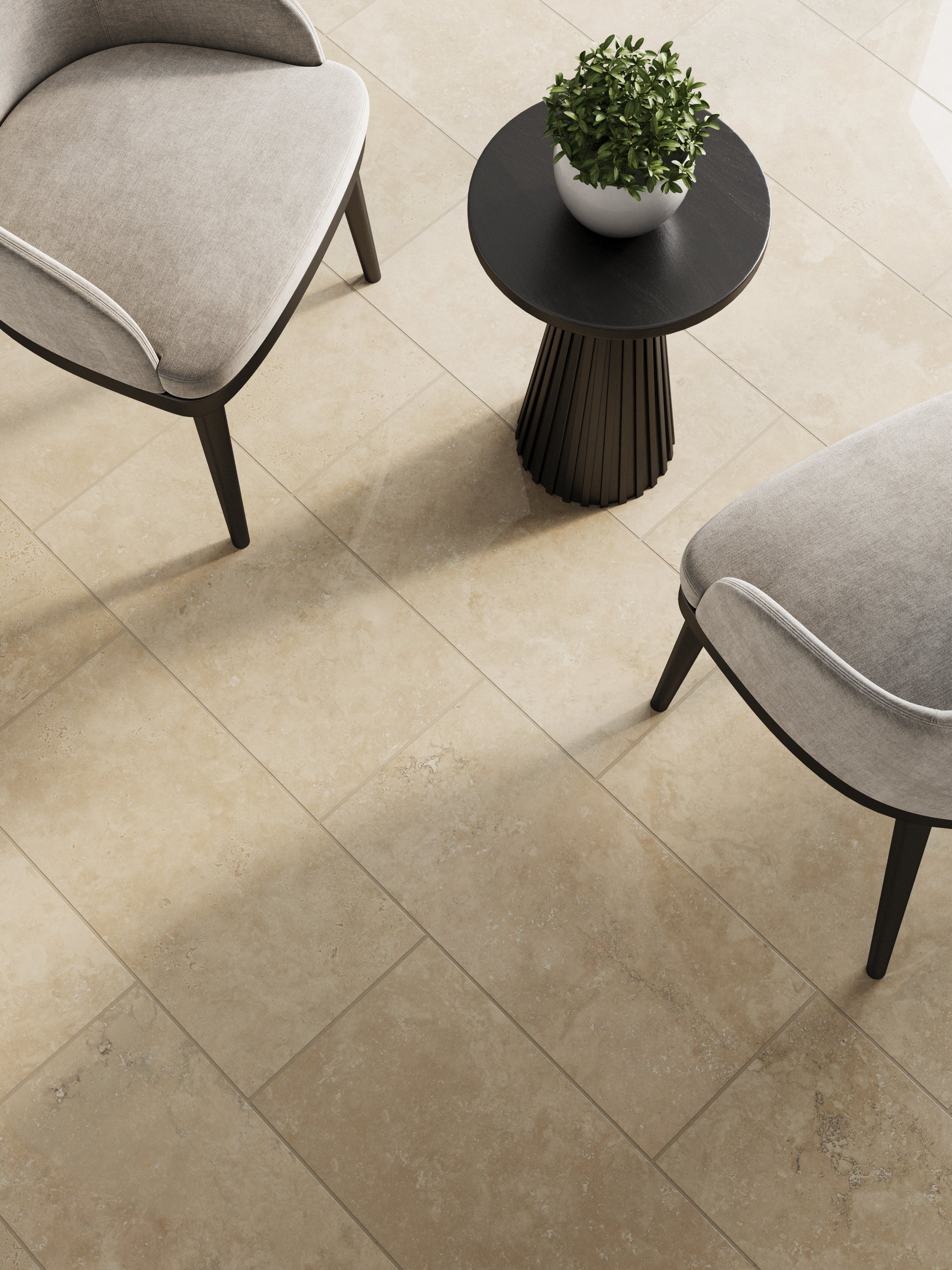 Luxury 12x24 Polished Porcelain Tile in Marfil