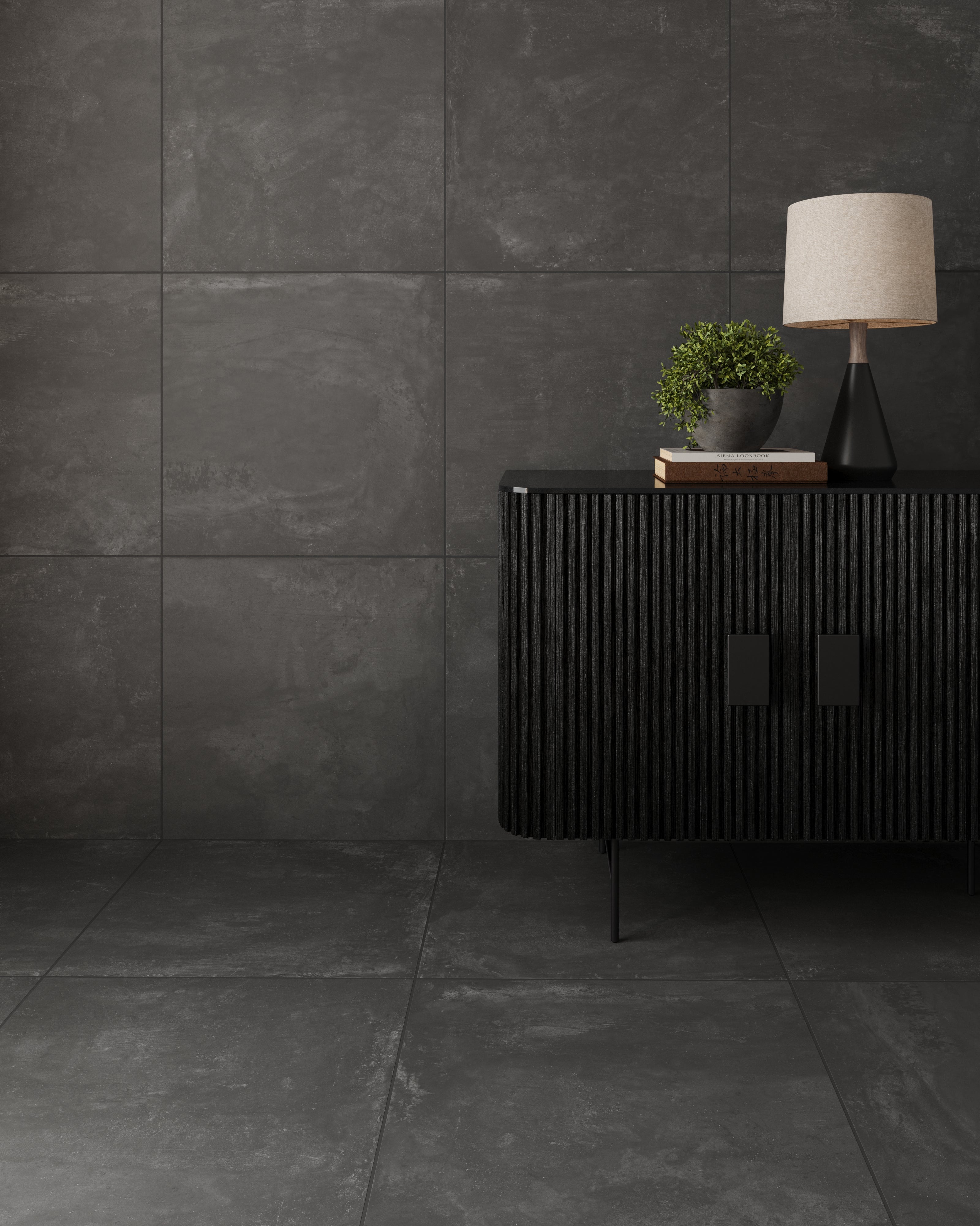 +One 24x24 Matte Porcelain Tile in Coal