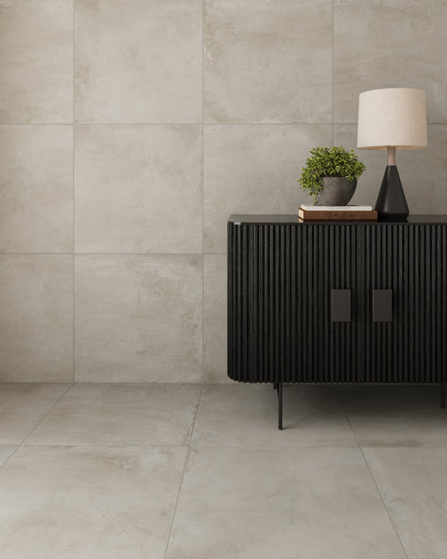 +One 24x24 Matte Porcelain Tile in Greige