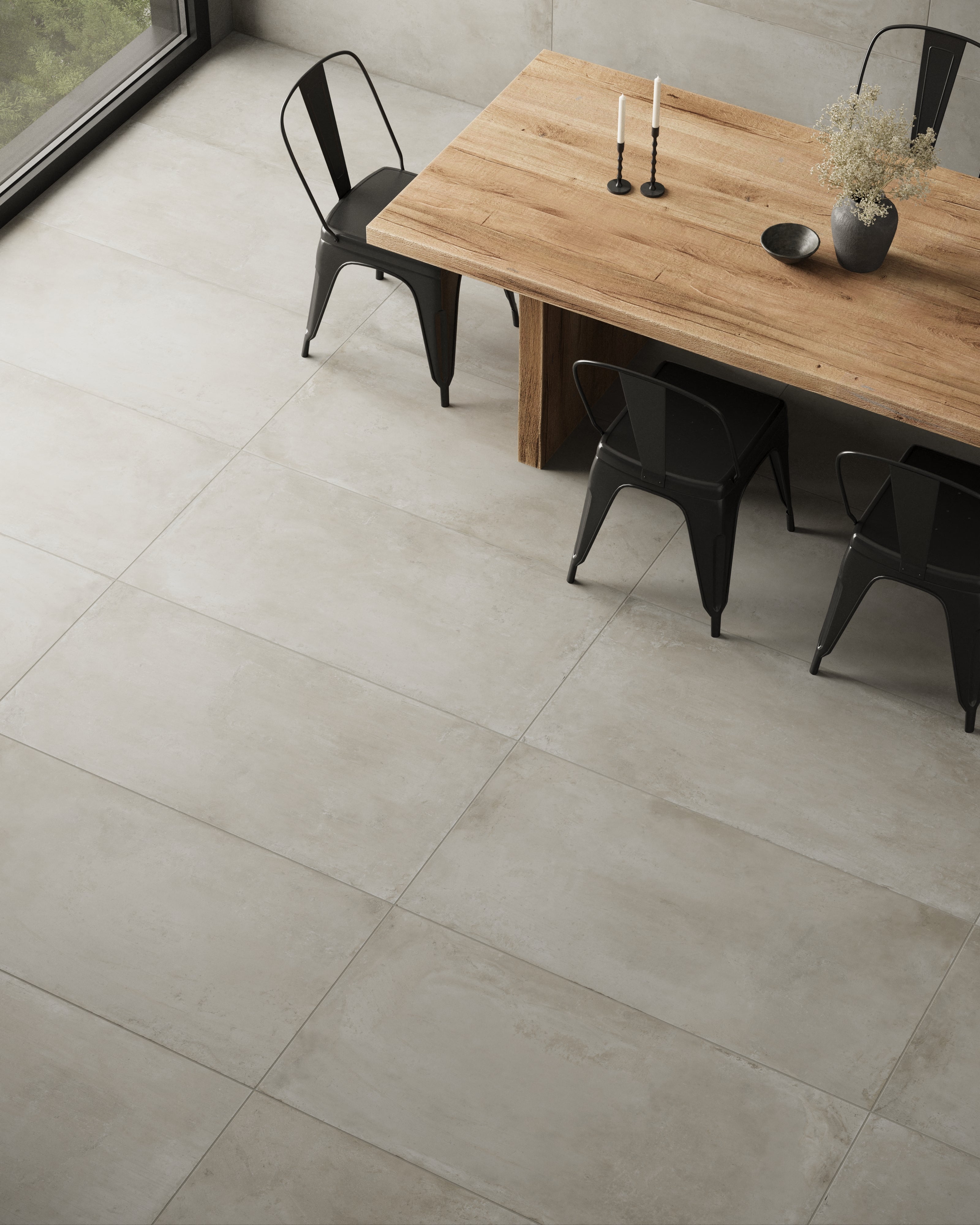 +One 24x48 Matte Porcelain Tile in Greige