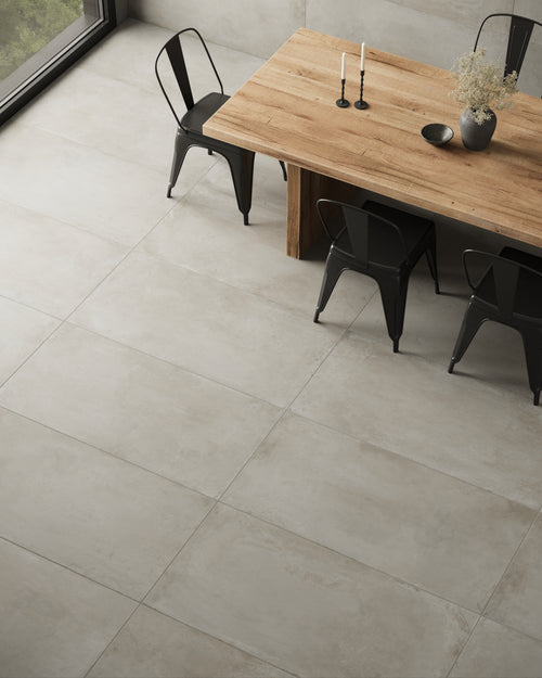 +One 24x48 Matte Porcelain Tile in Greige