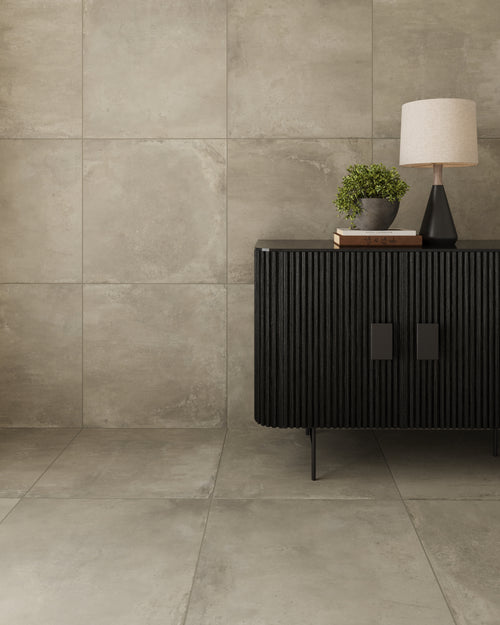 +One 24x24 Matte Porcelain Tile in Mud