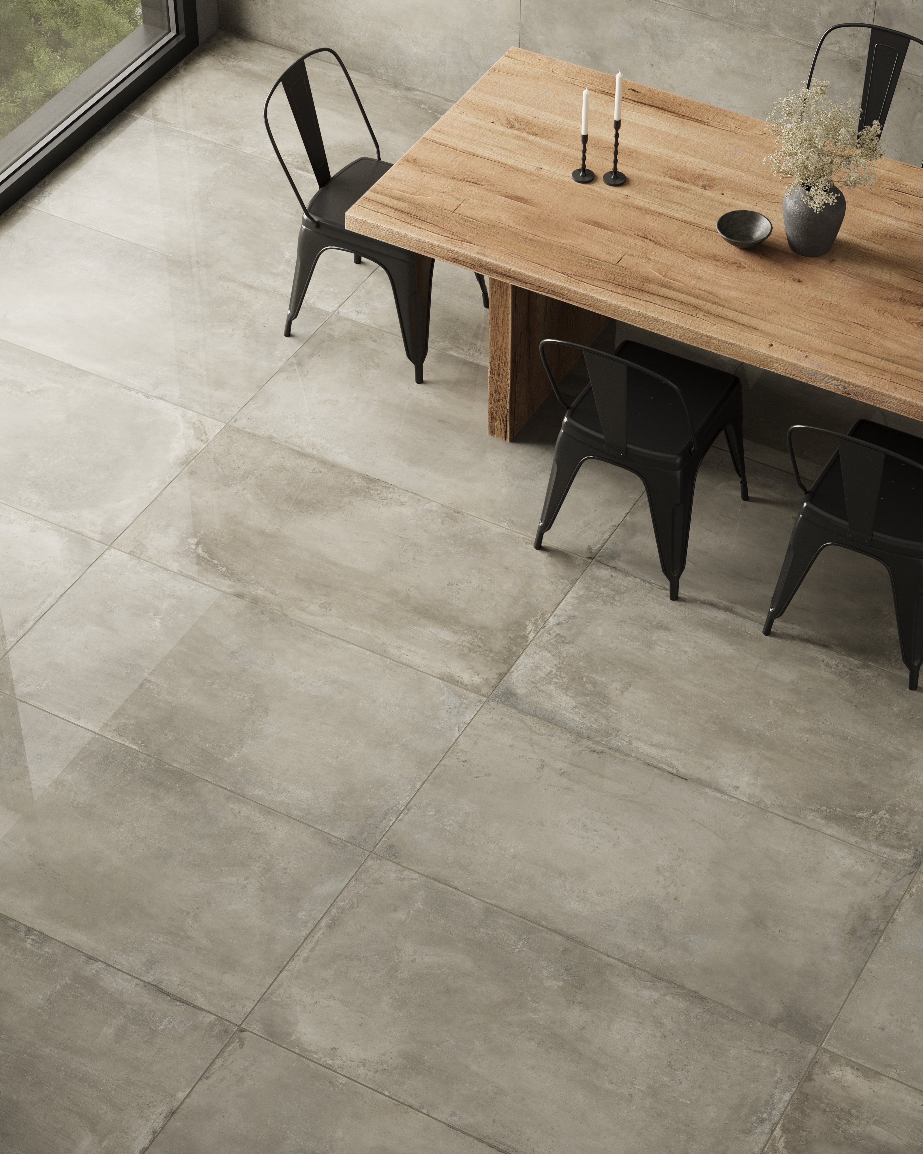 +One 24x48 Polished Porcelain Tile in Mud